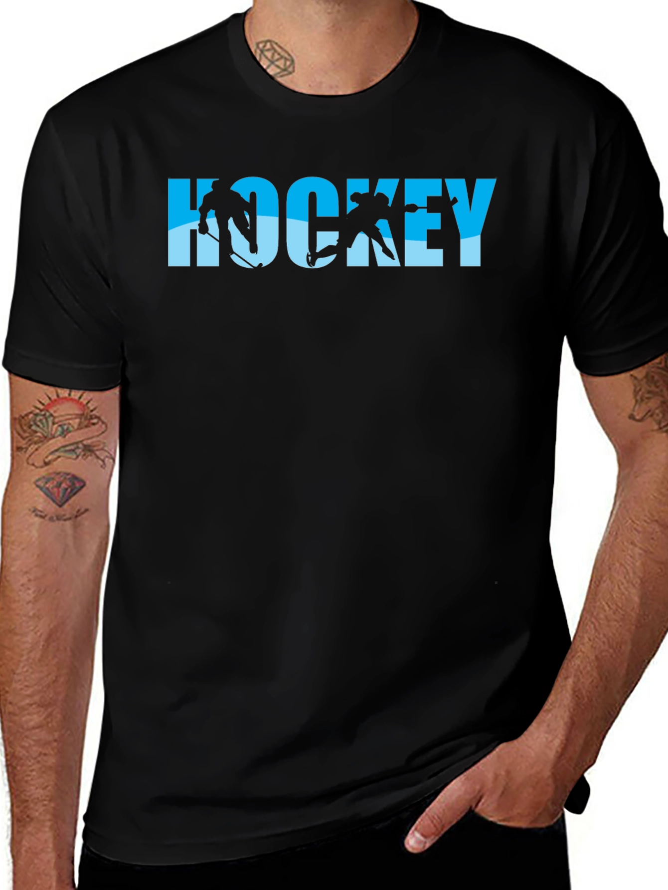Variant 5 of Hockey Silhouette Graphic T-Shirt