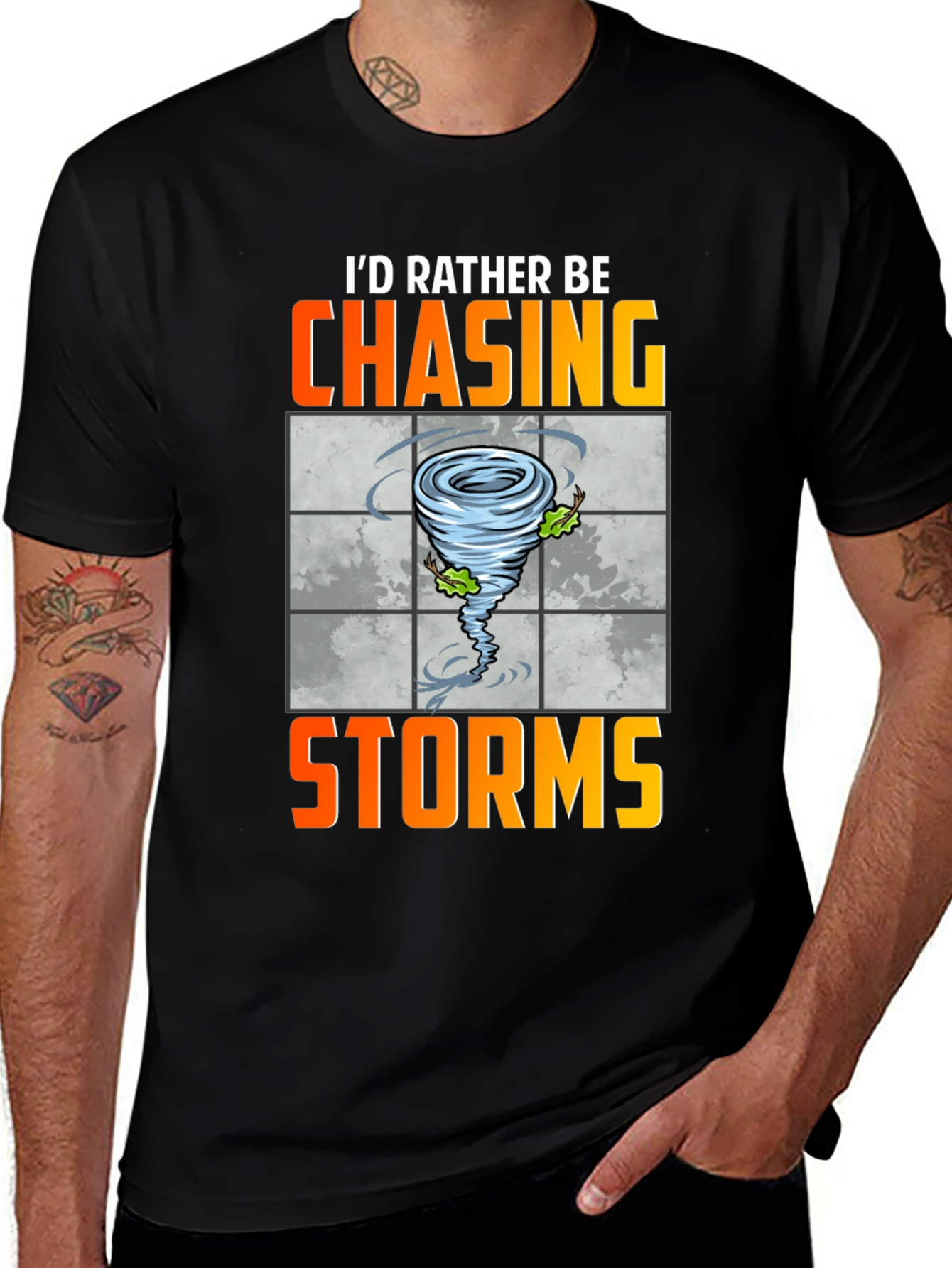 Variant 16 of Chasing Storms Graphic Tee - Weather Enthusiast Shirt