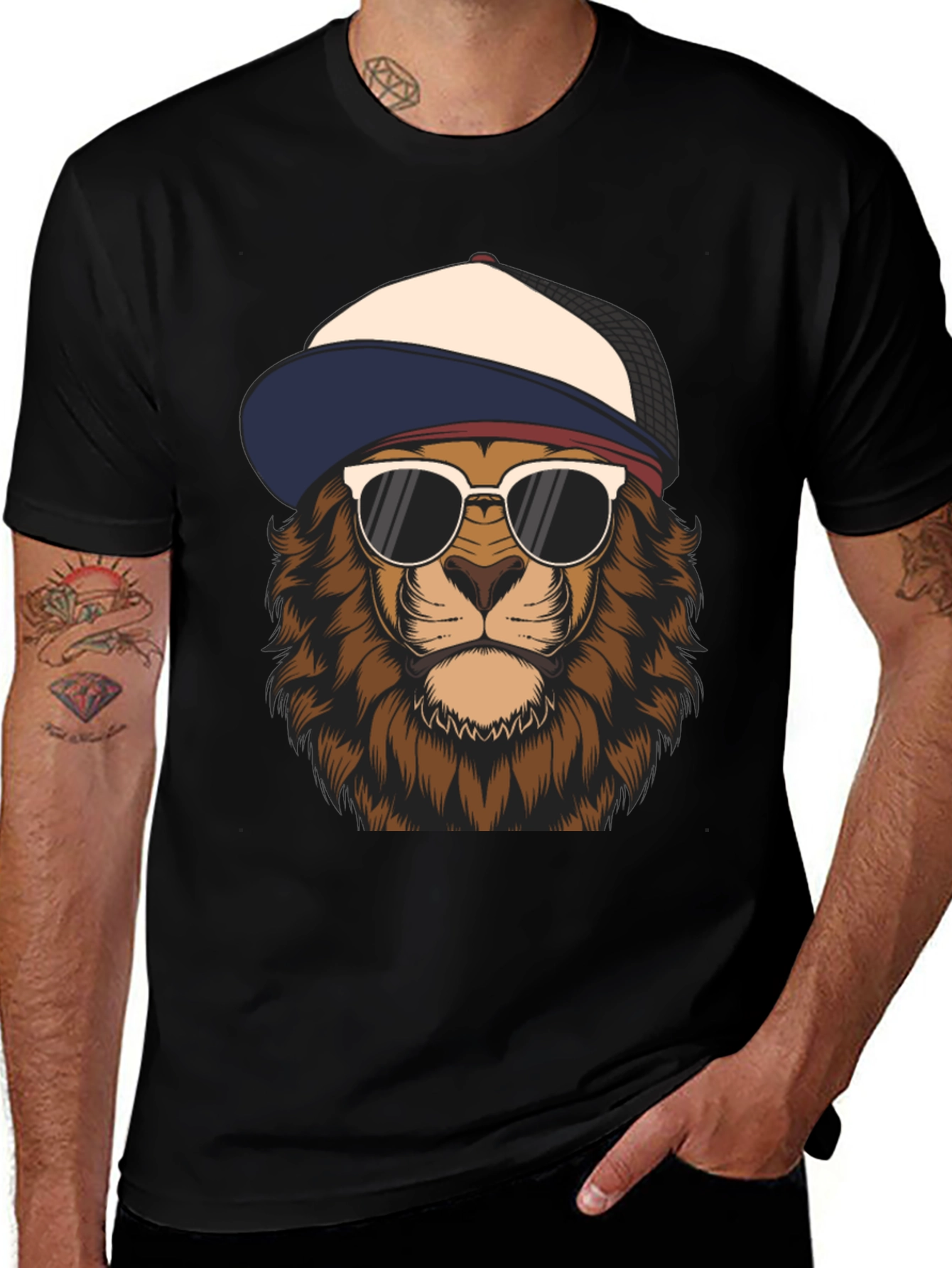 Variant 6 of Cool Lion Graphic Tee - Trendy Urban Style