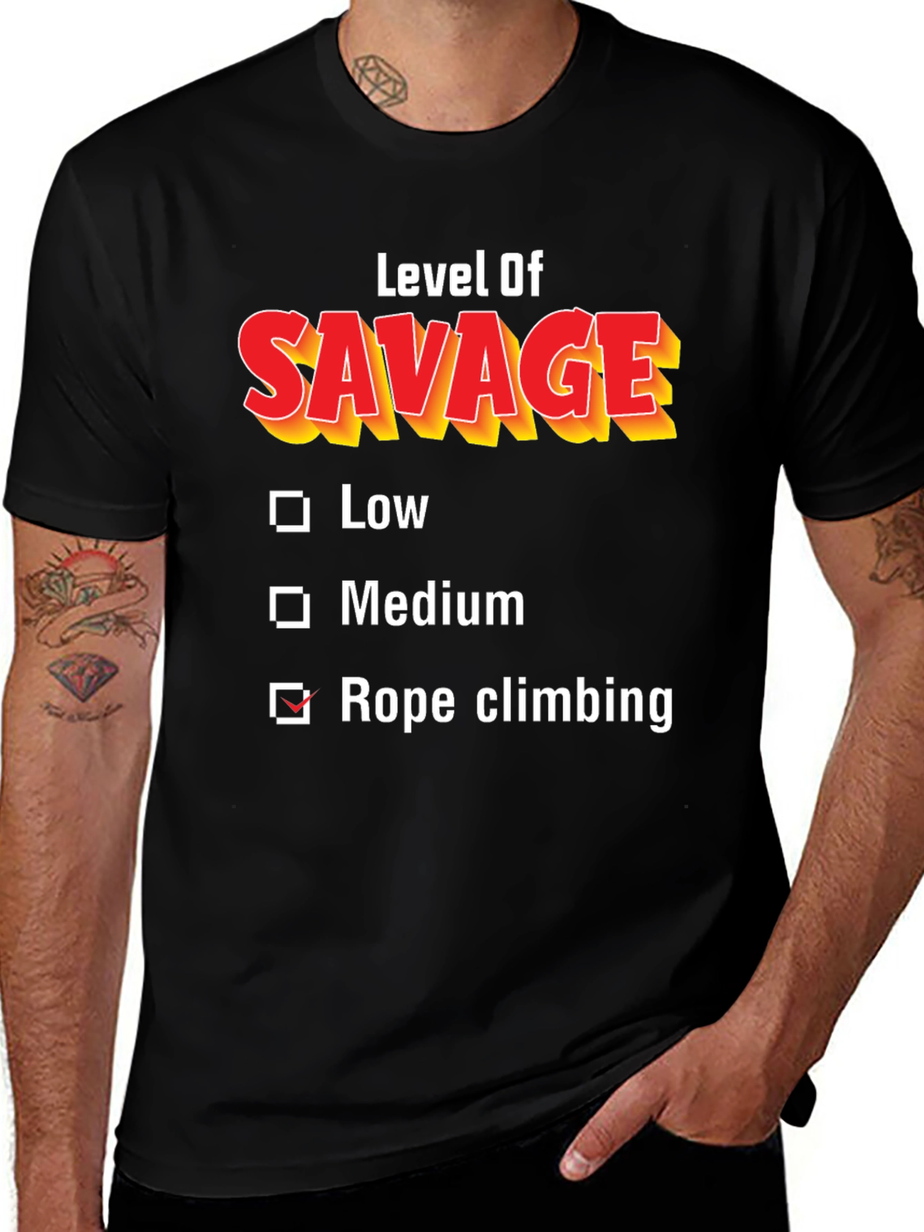 Variant 27 of Savage Level Rope Climbing Graphic T-Shirt