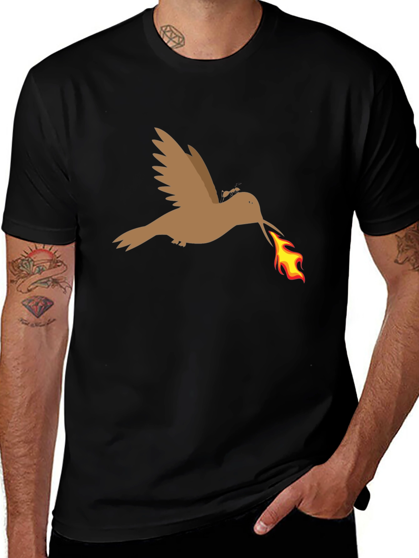Variant 6 of Hummingbird Fire T-Shirt - Unique Graphic Tee