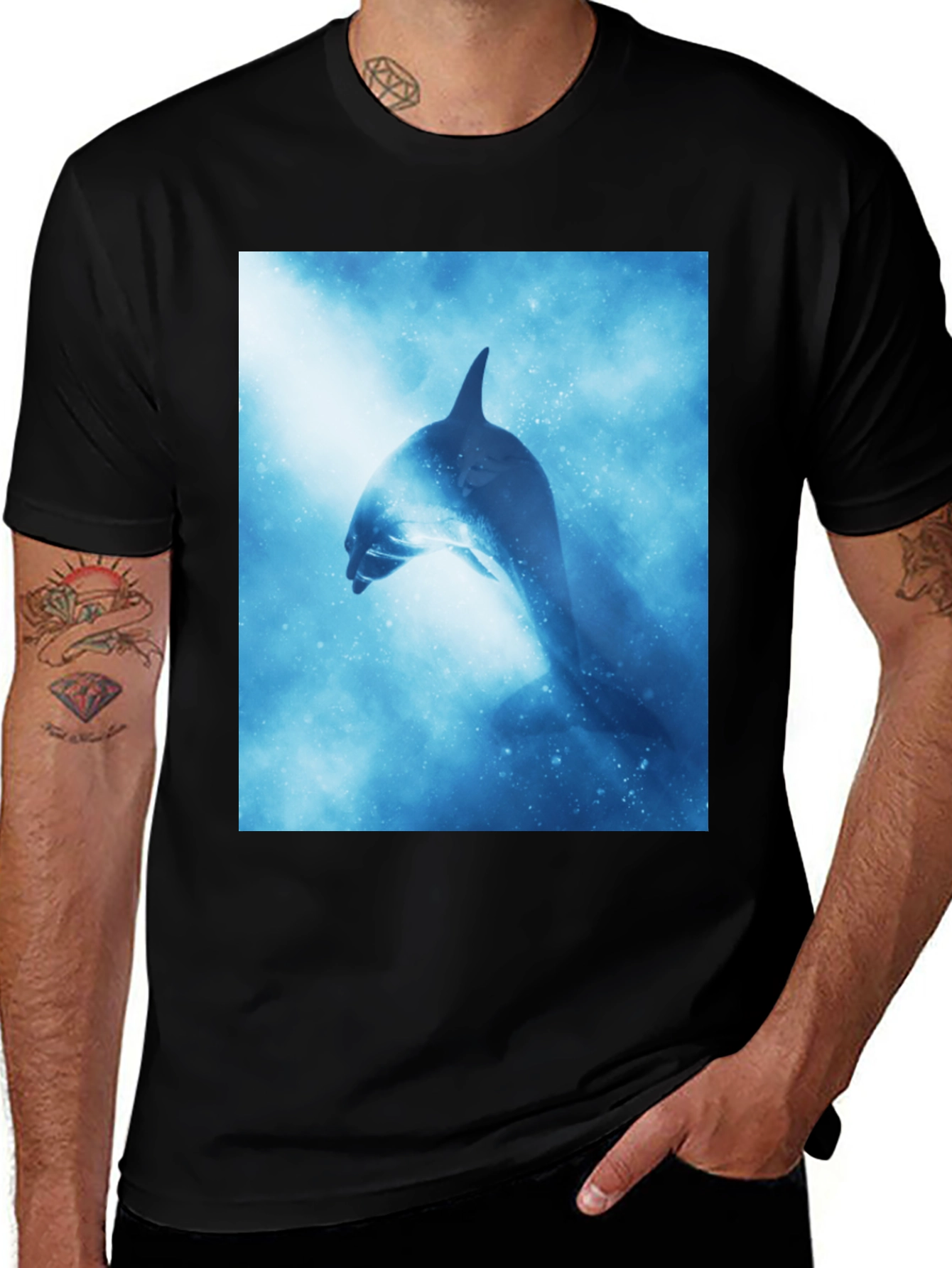 Variant 29 of Dolphin Graphic Black T-Shirt
