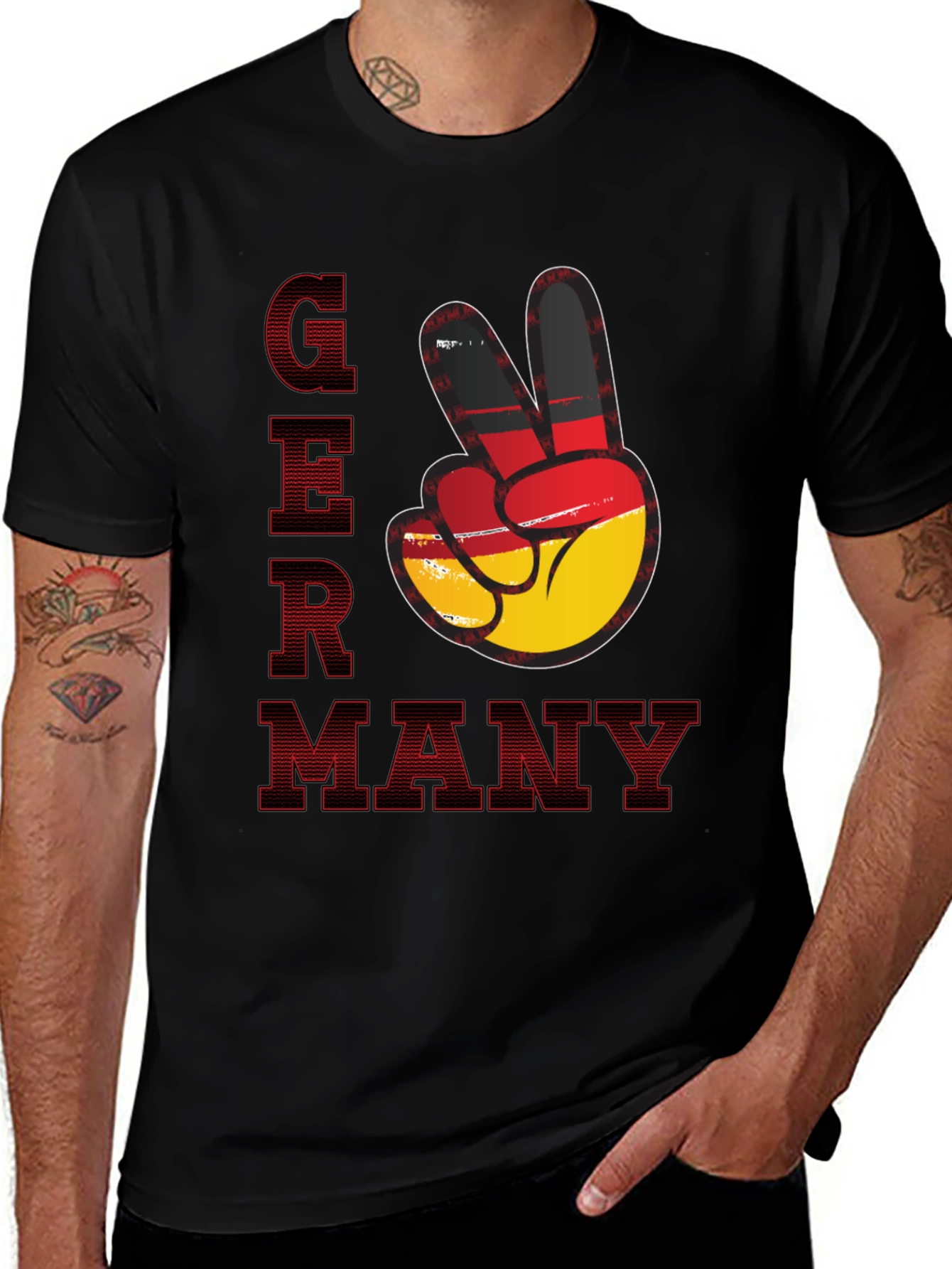 Germany Peace Sign T-Shirt - Black