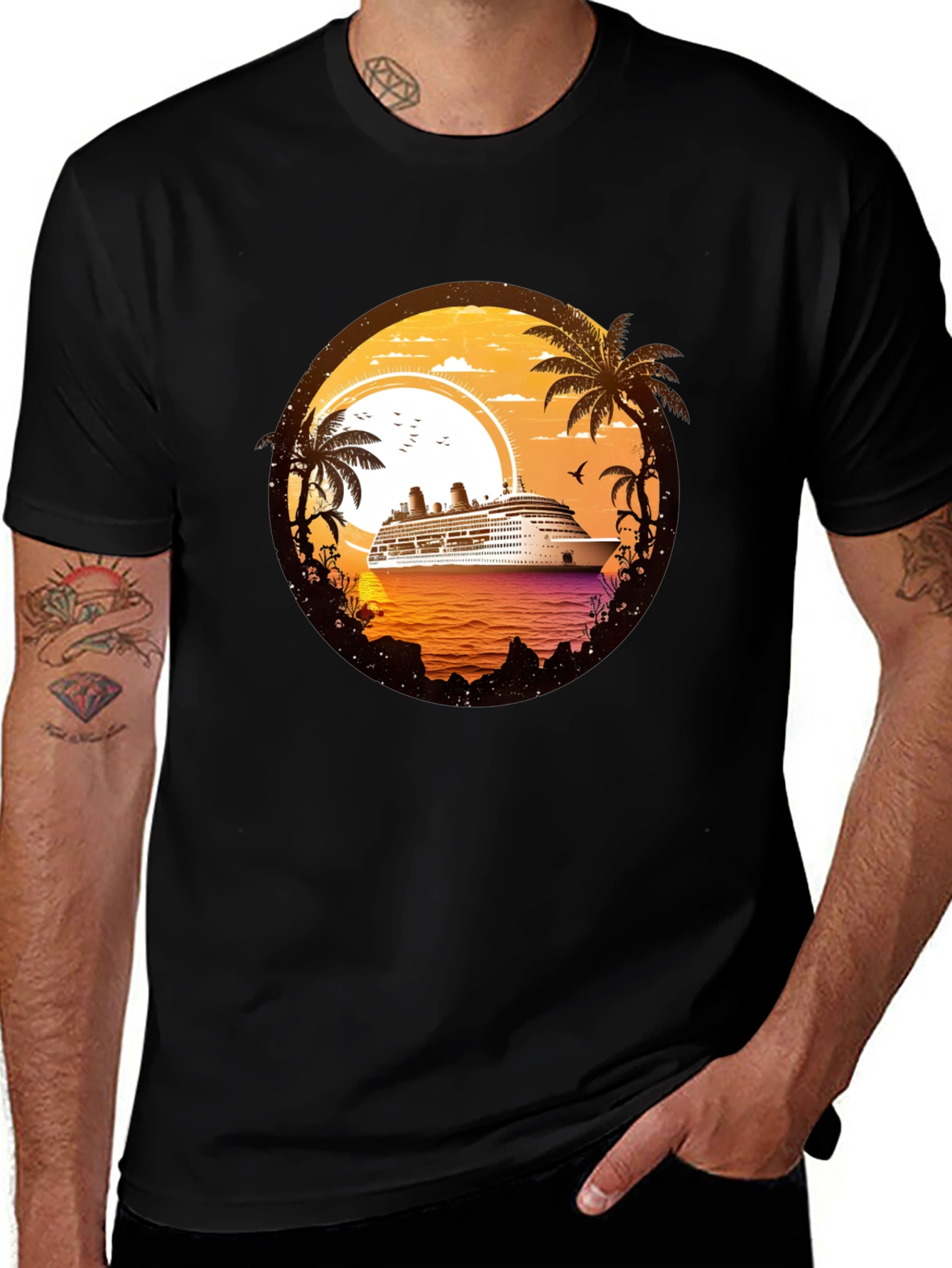 Variant 7 of Cruise Ship Sunset T-Shirt - Island Getaway