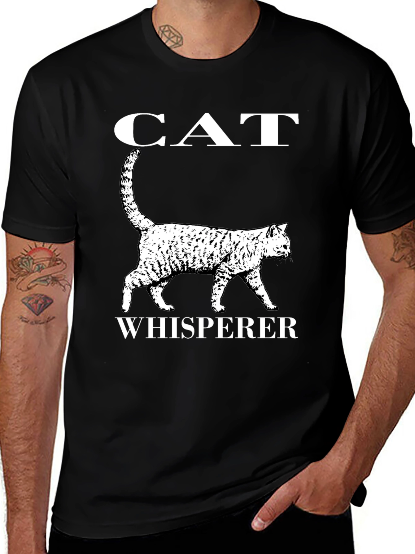Variant 18 of Cat Whisperer Black T-Shirt 