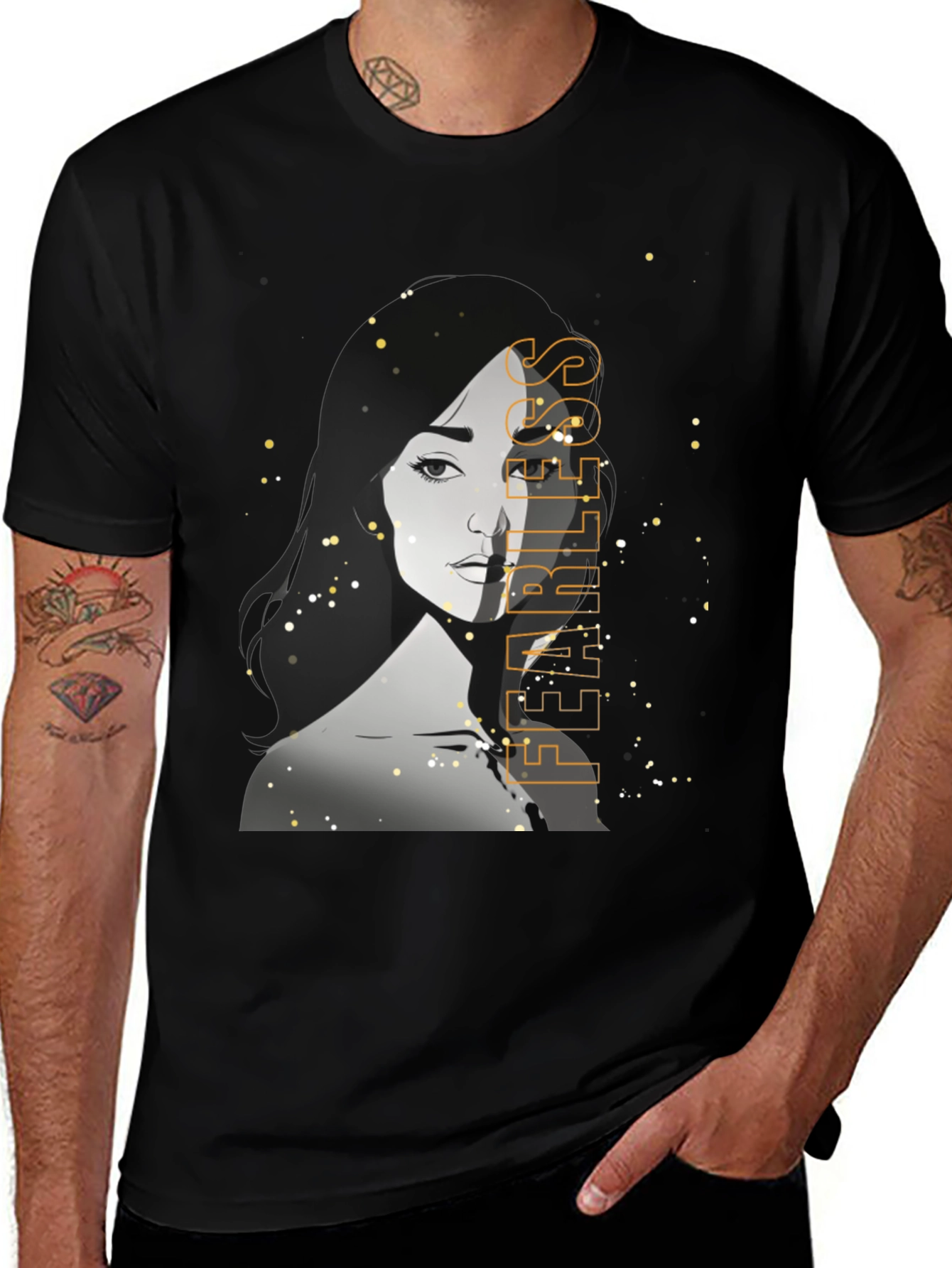 Variant 14 of Fearless Graphic Tee - Stylish Black Cotton T-Shirt