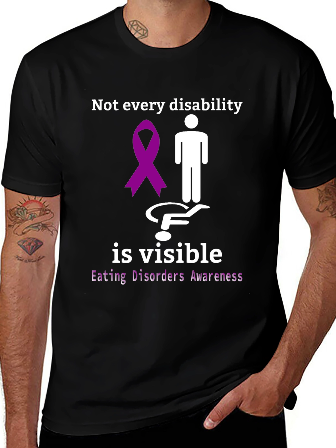 Black Invisible Disability Awareness T-Shirt main image