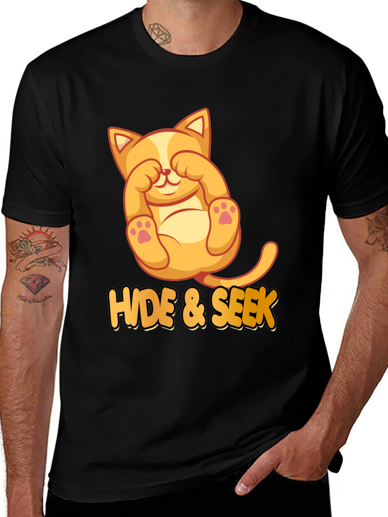 Variant 24 of Hide and Seek Cat Graphic T-Shirt