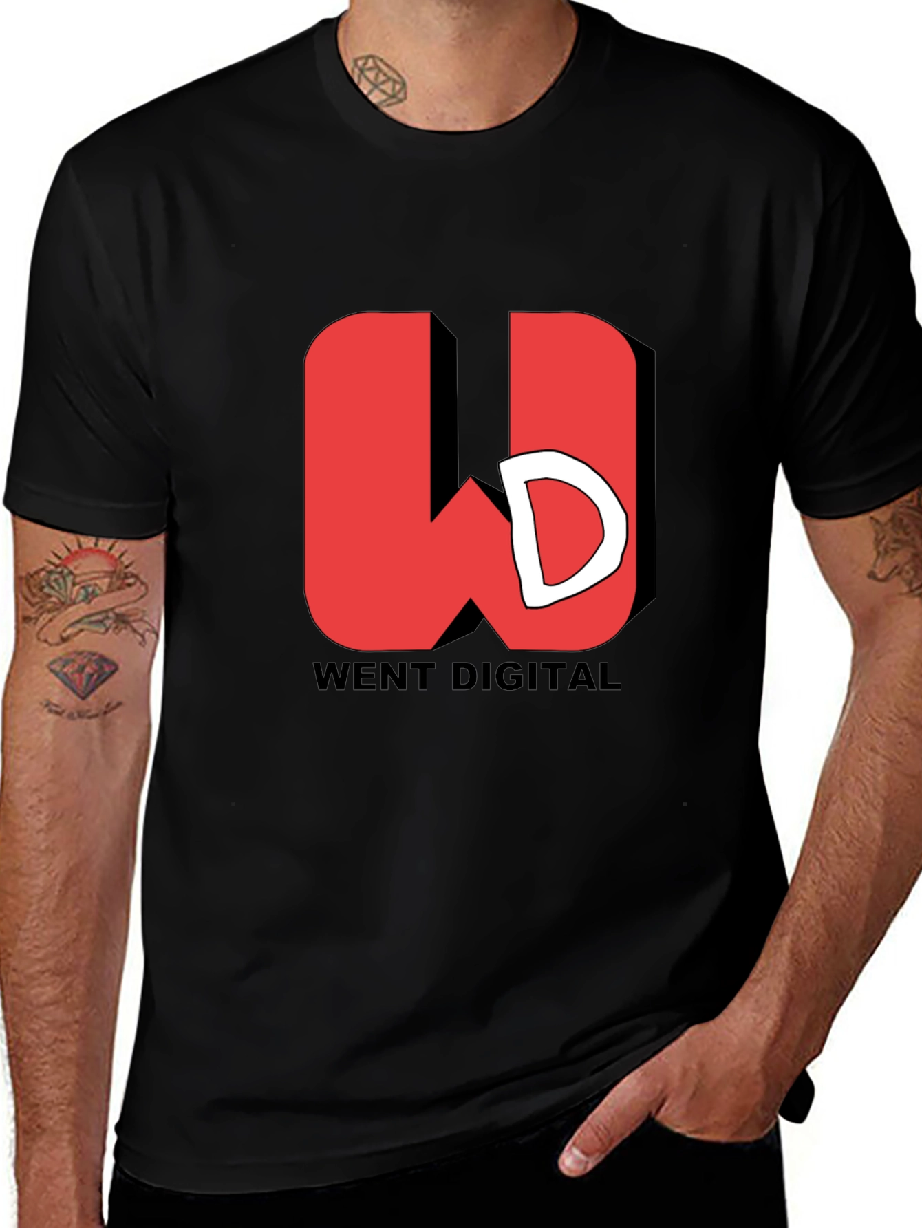 Variant 15 of Went Digital Black Graphic T-Shirt