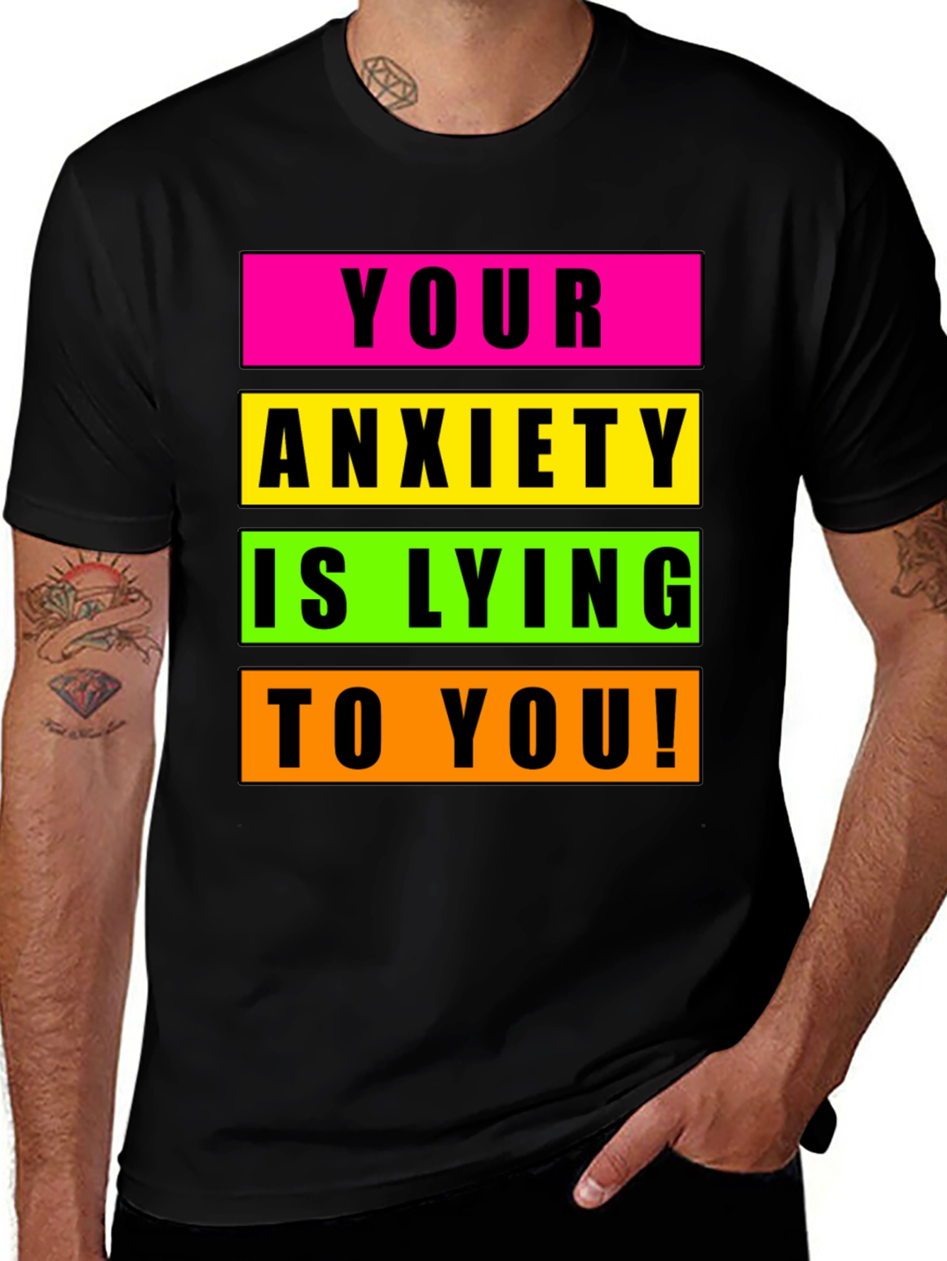 Variant 24 of Anxiety Awareness Graphic Tee - Unisex Black T-Shirt