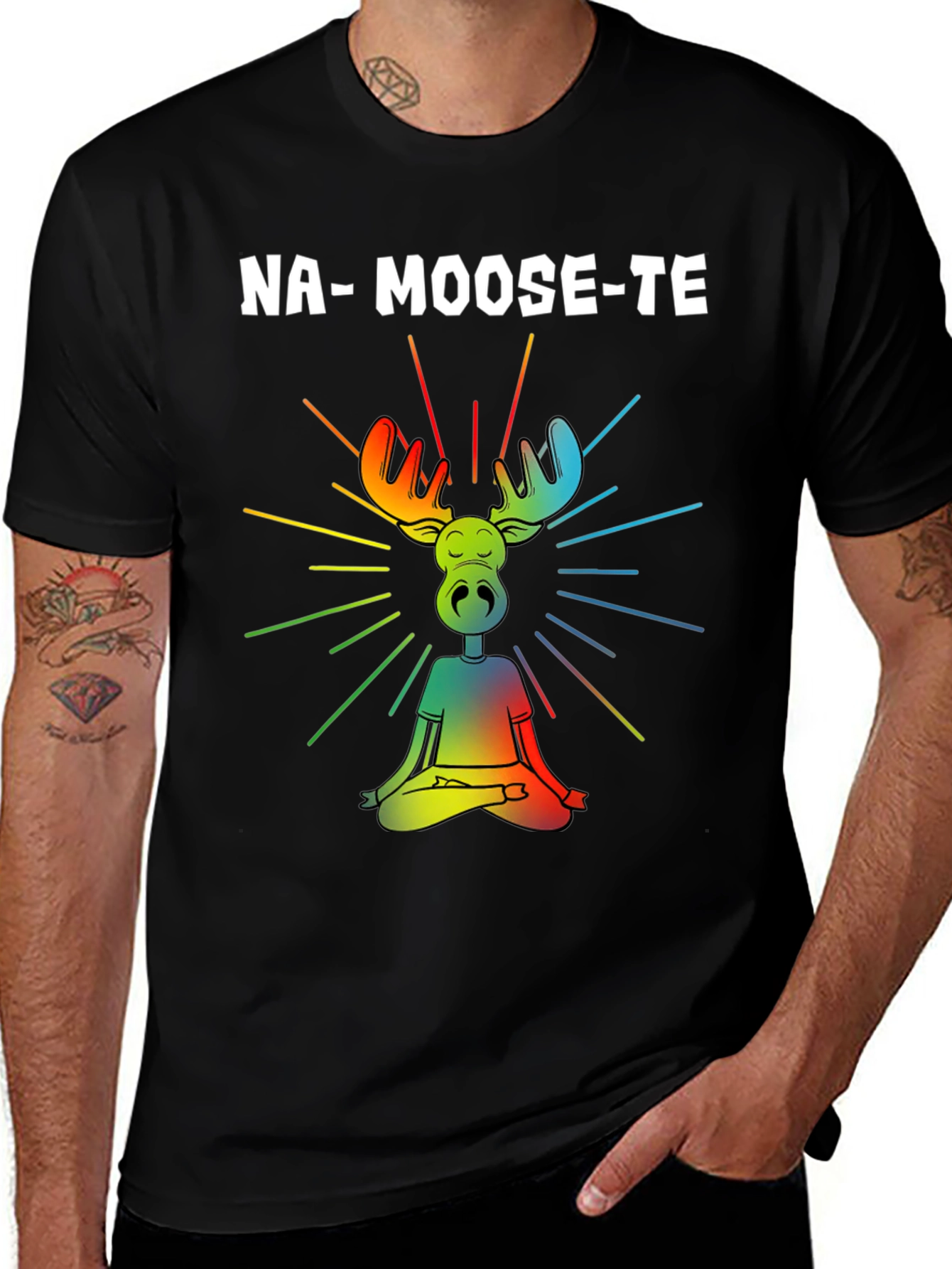 Variant 26 of Na-Moose-Te Yoga Moose Graphic T-Shirt