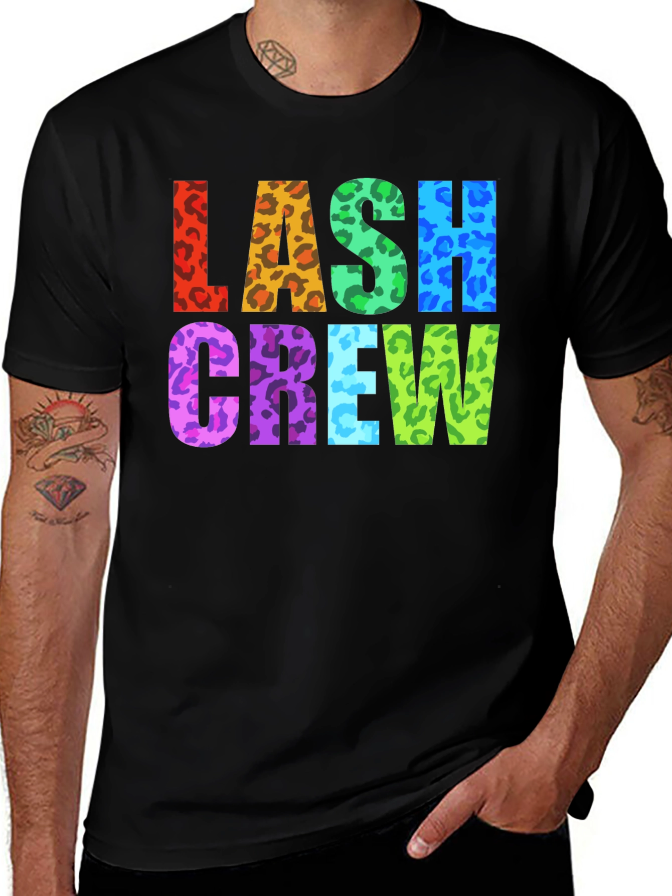 Variant 17 of Lash Crew Colorful Leopard Print Graphic T-Shirt