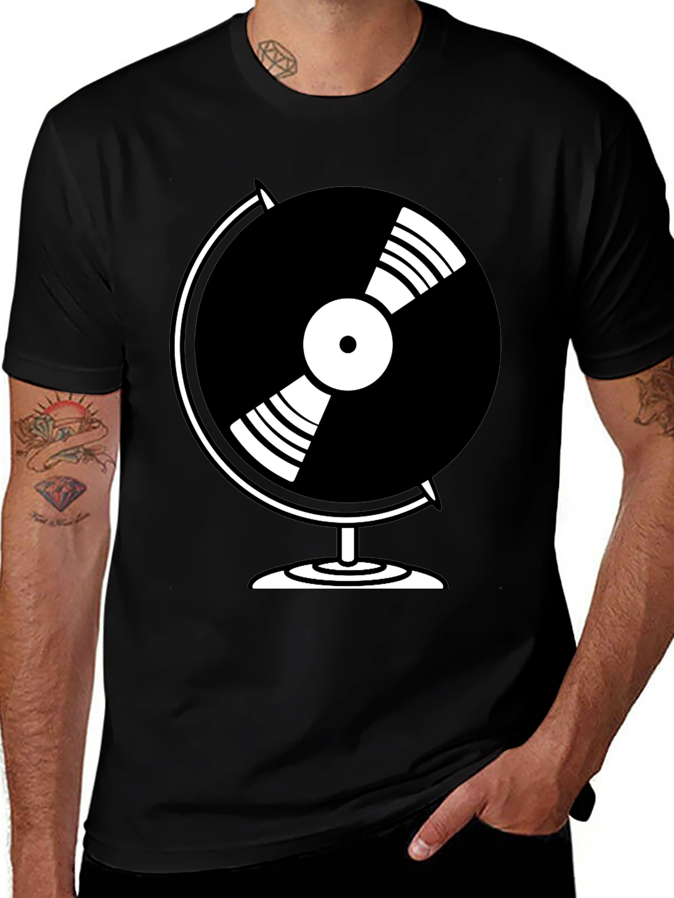 Variant 8 of Globe Vinyl Record Graphic Tee
