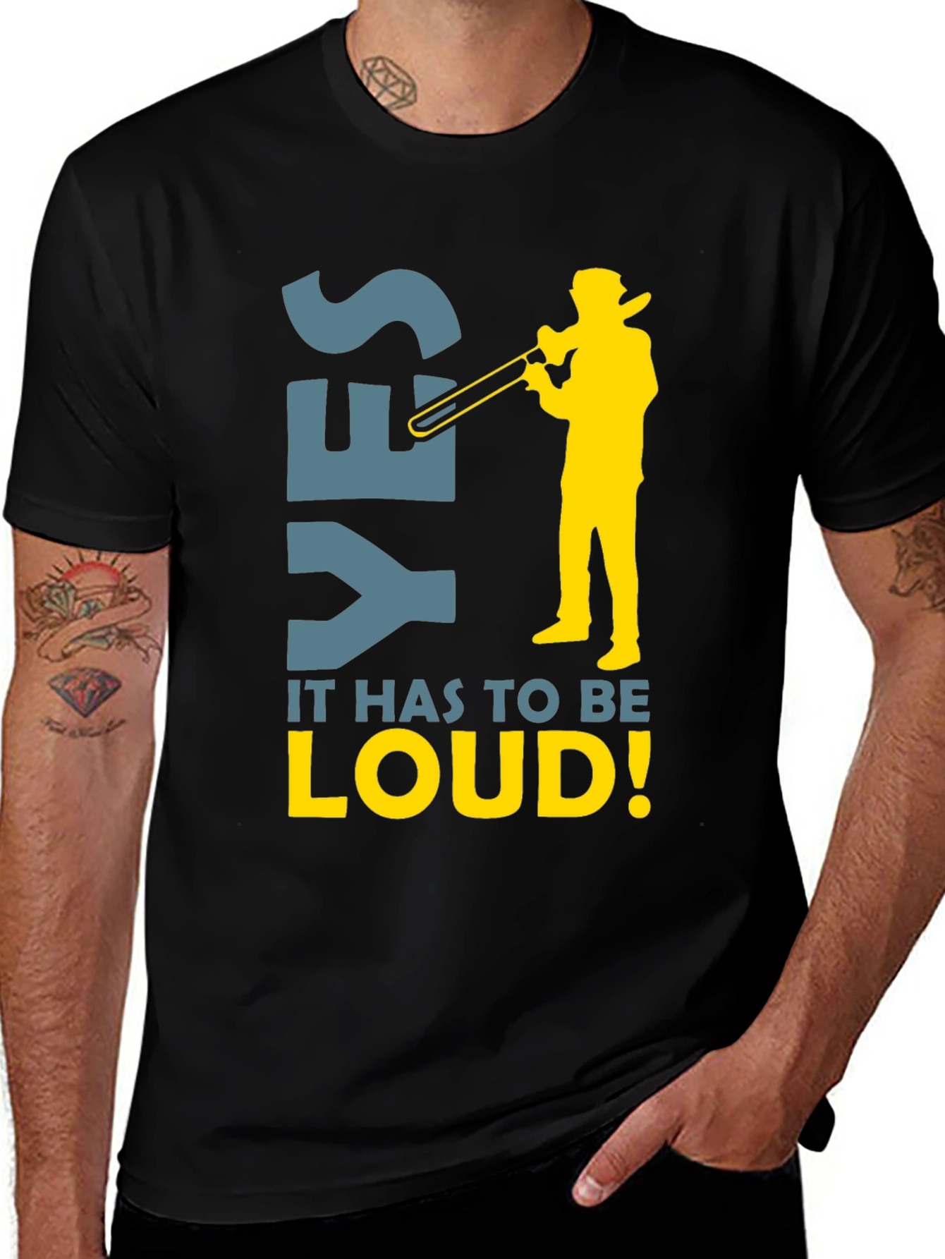 Yes Loud Trombone Player Graphic Tee