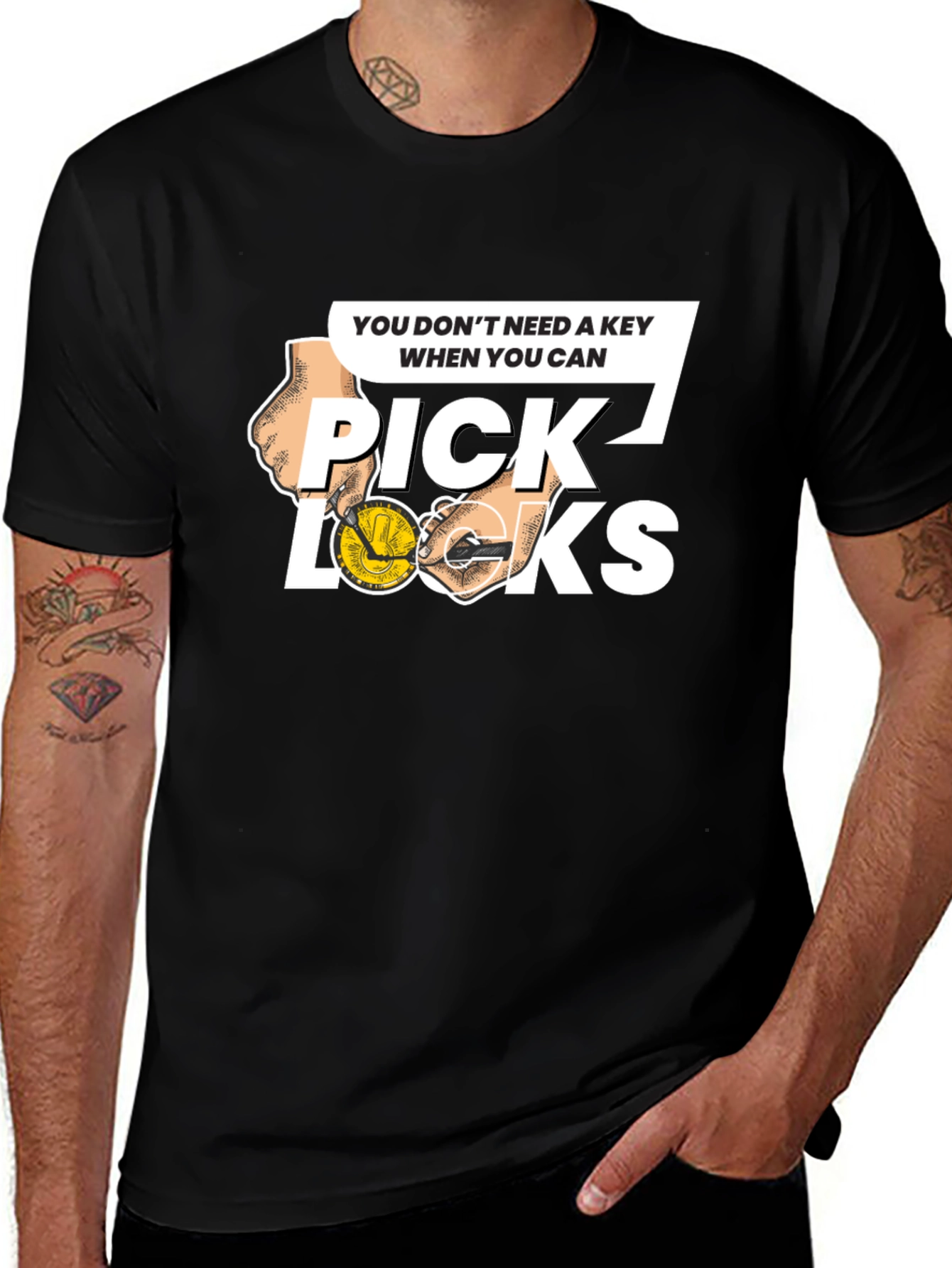Variant 20 of Pick Locks Graphic Tee - Locksmith Humor T-Shirt