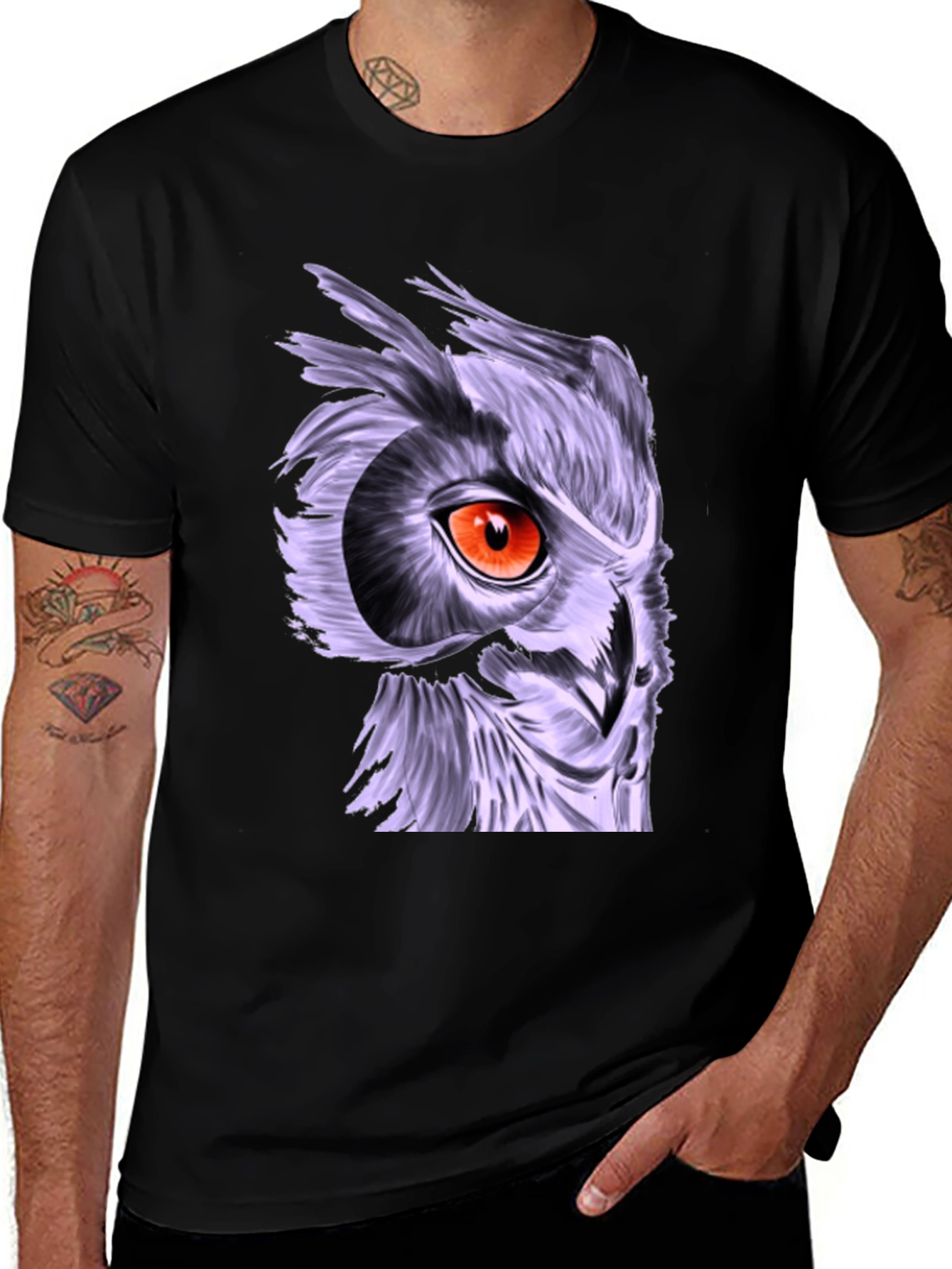 Variant 17 of Owl Graphic T-Shirt - Striking Eye Design