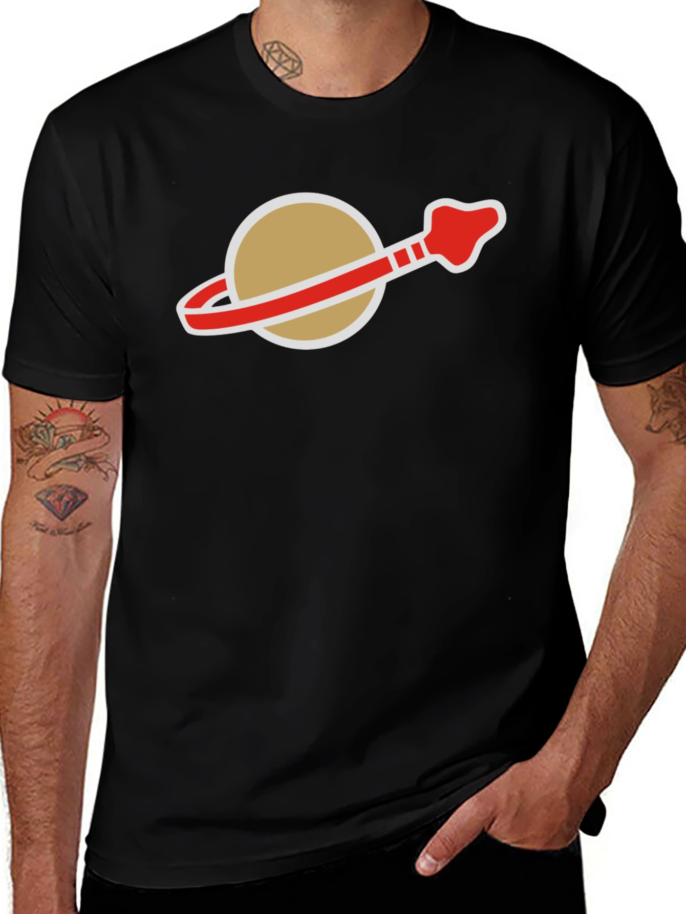 Variant 5 of Retro Space Logo T-Shirt - Black
