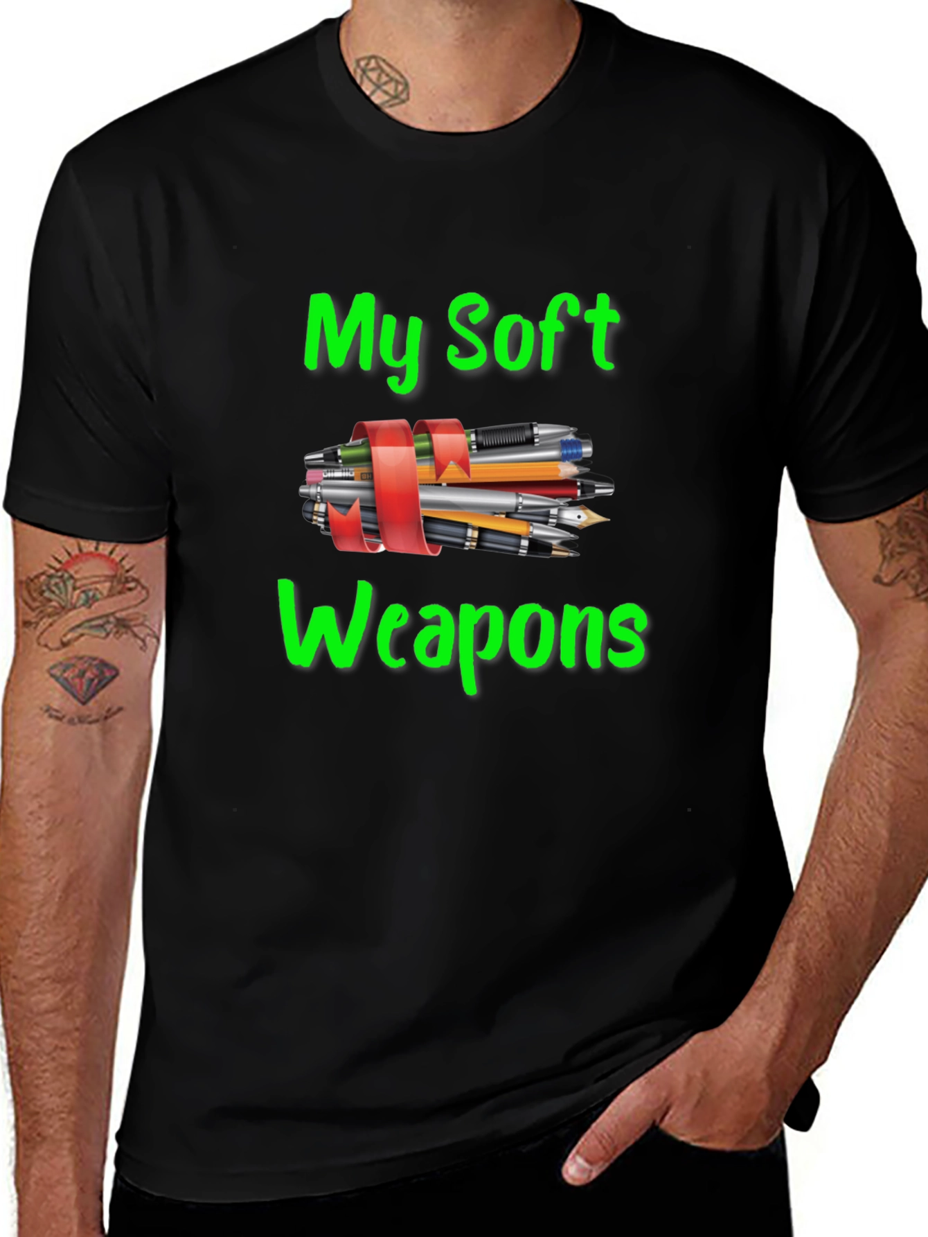 Variant 17 of My Soft Weapons T-Shirt - Creative Writing Tee