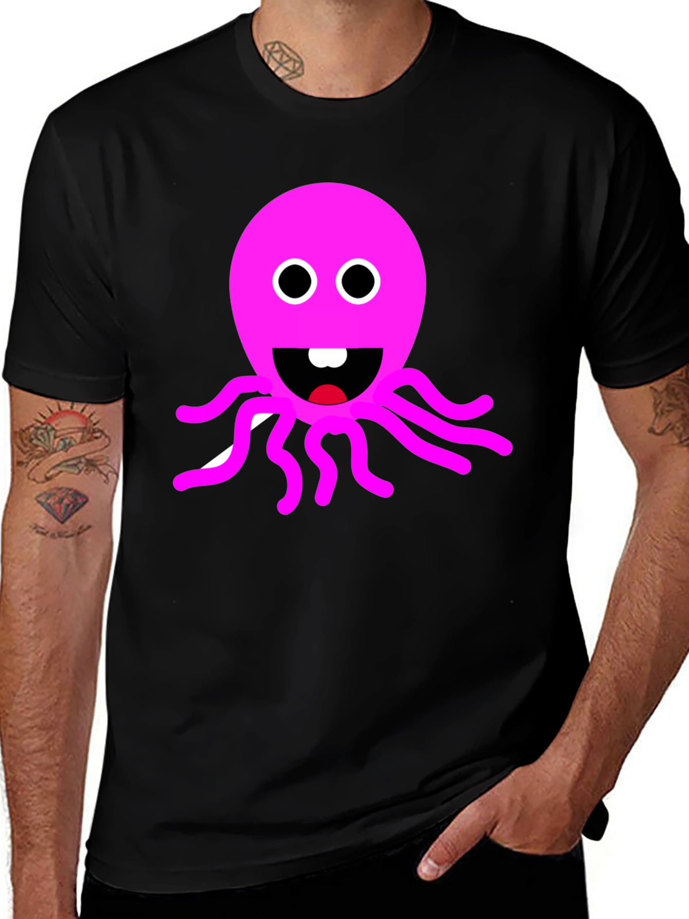 Variant 30 of Pink Octopus Graphic T-Shirt - Fun & Playful Design