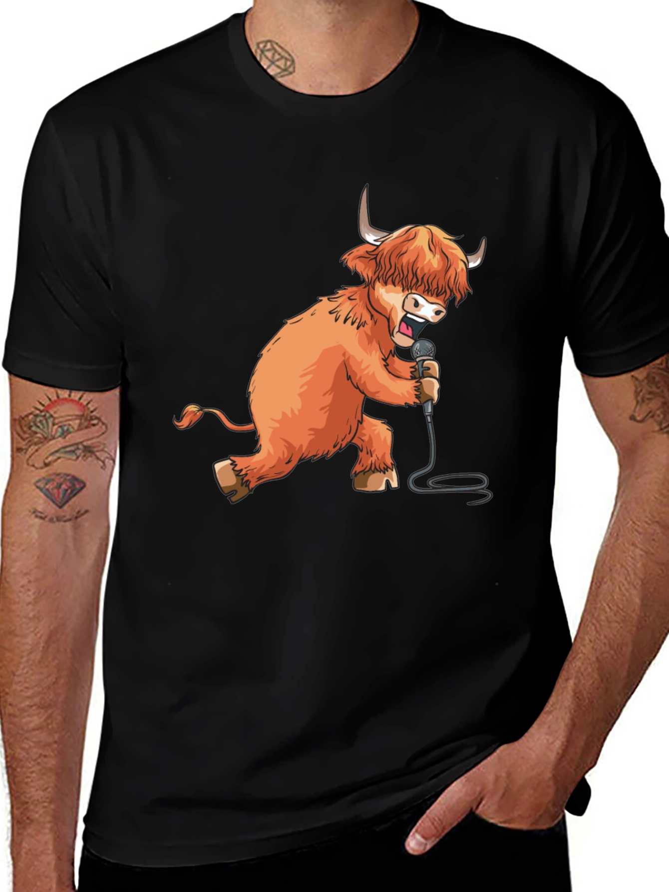 Variant 10 of Singing Highland Cow Graphic Tee