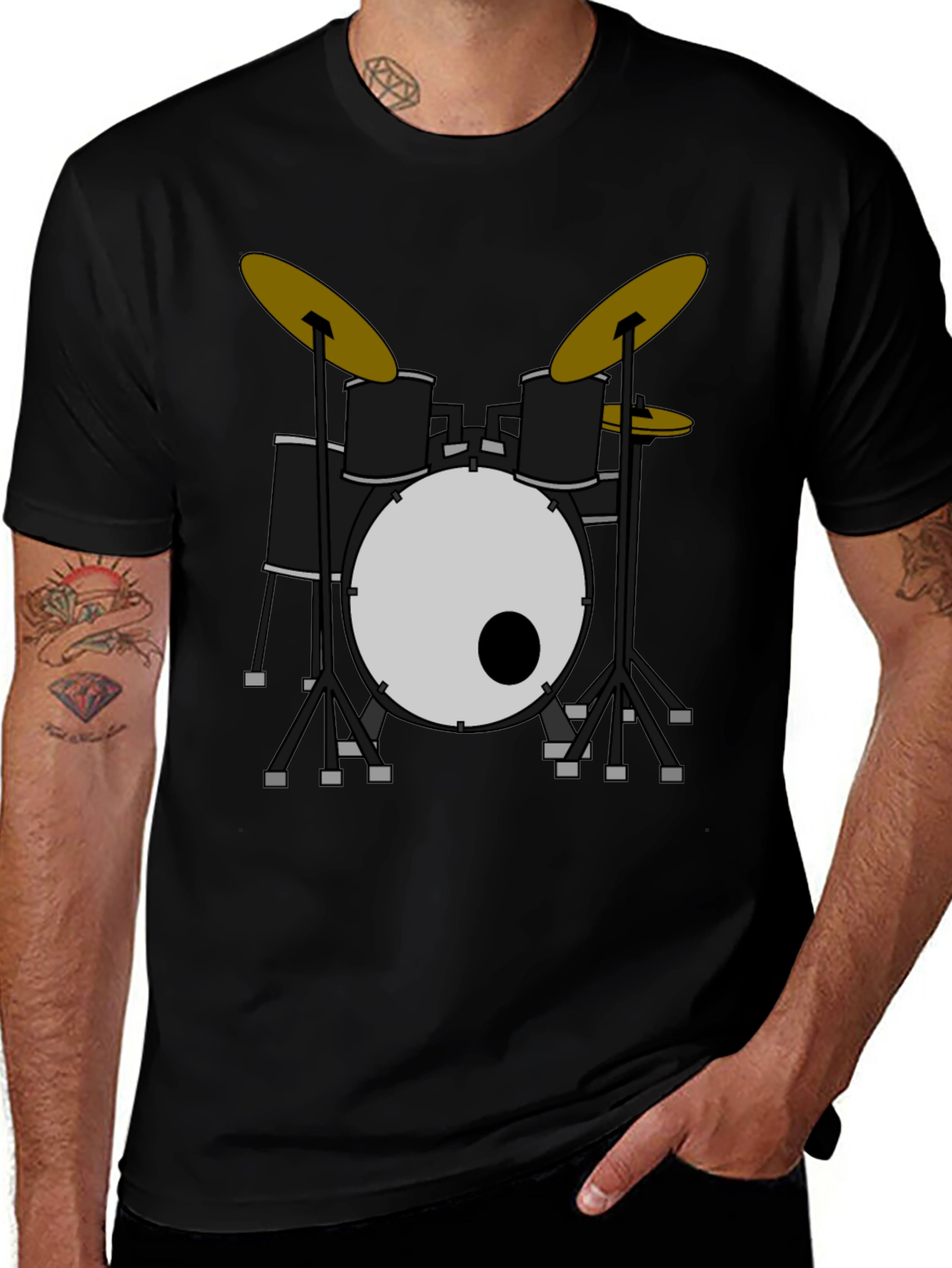 Variant 26 of Drum Set Graphic Tee - Rock & Roll Style