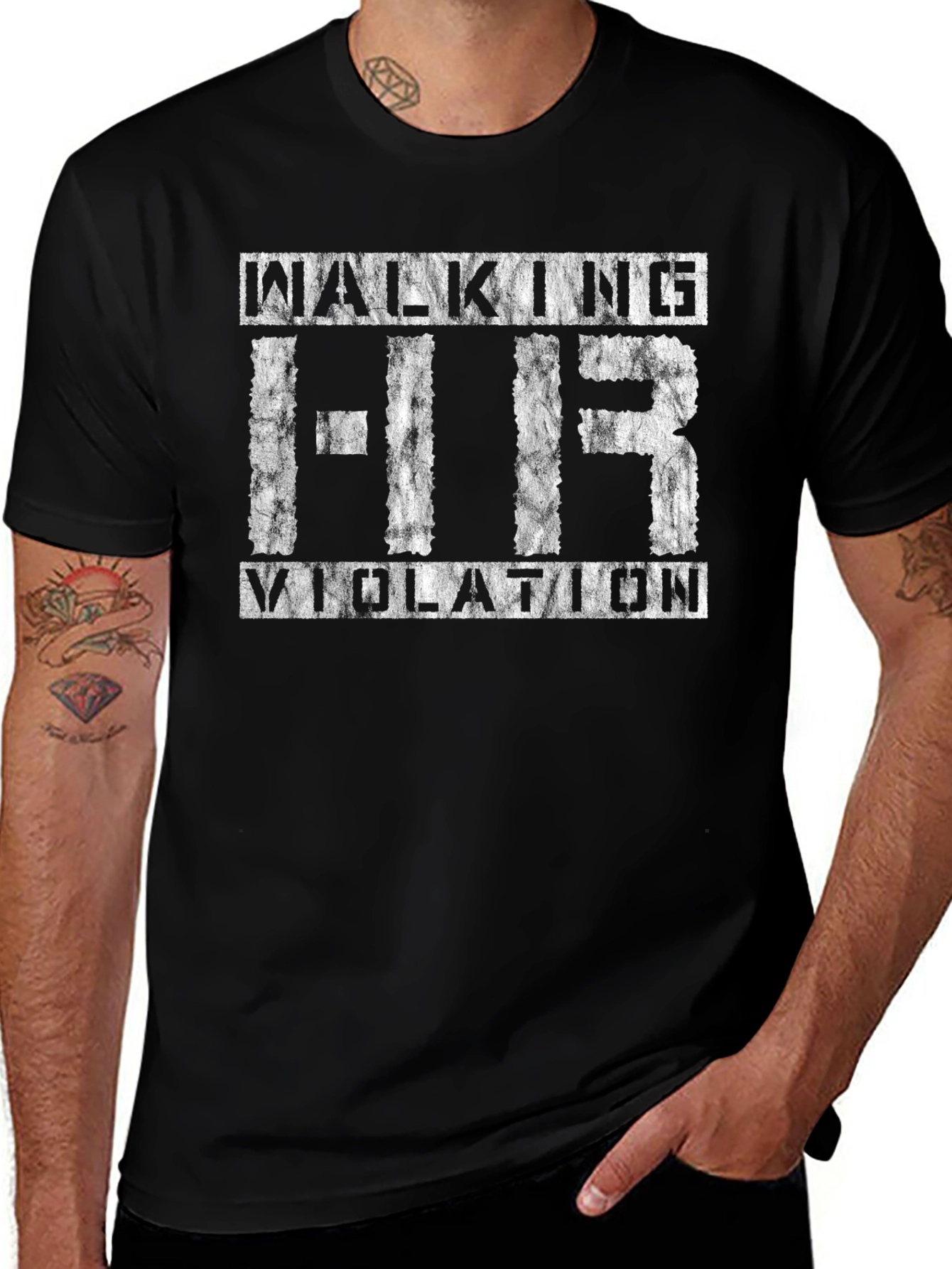Variant 25 of Walking HR Violation T-Shirt - Distressed Graphic