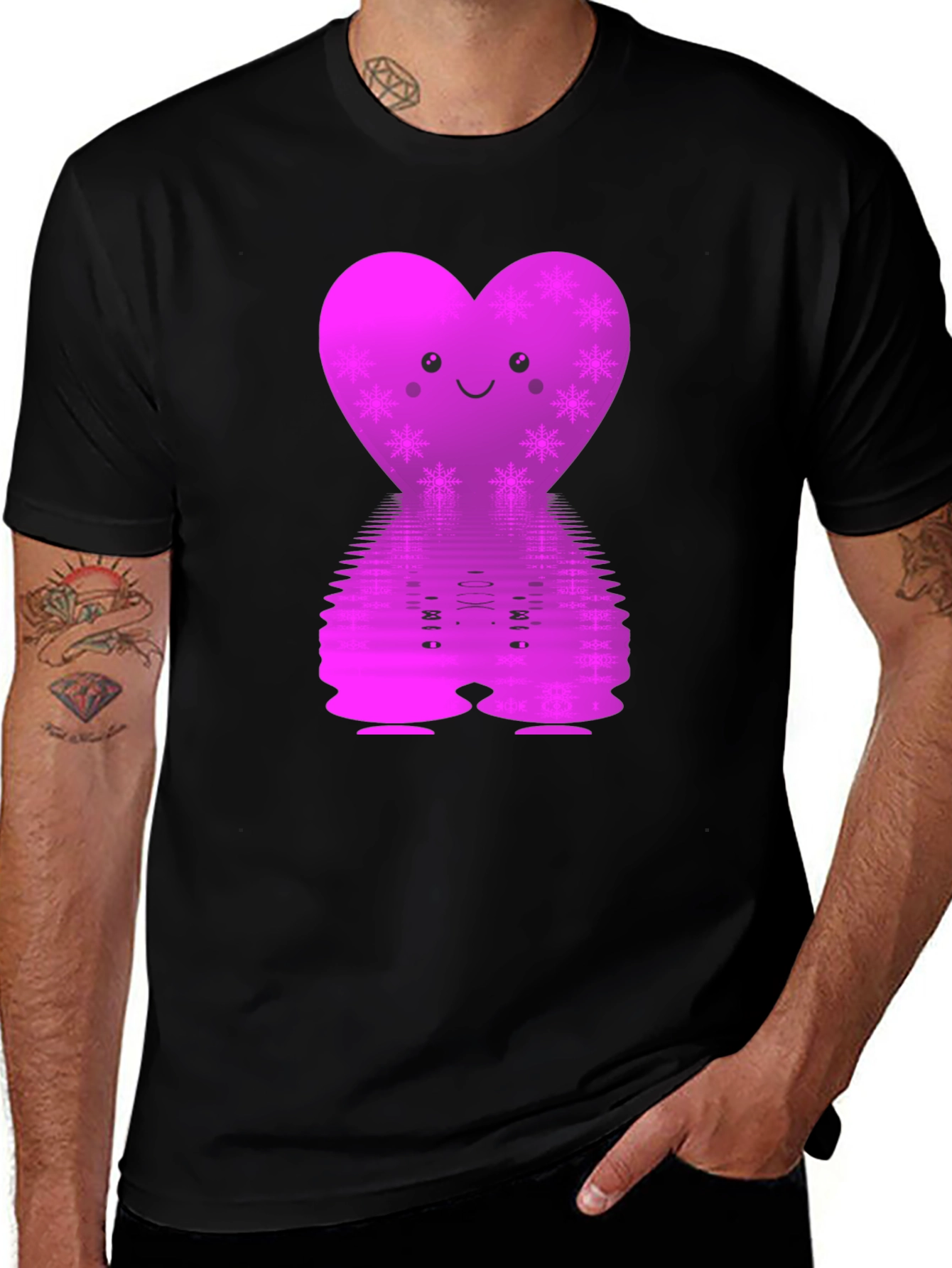 Variant 26 of Cute Heart Snowflake Reflective Graphic Tee