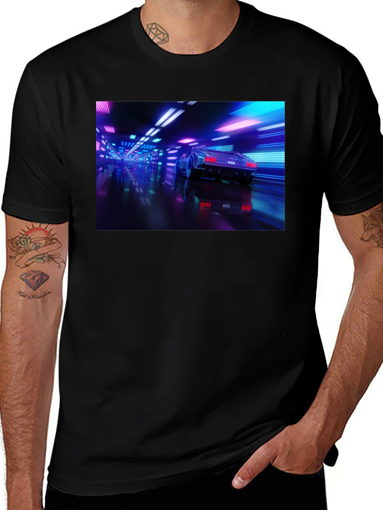 Variant 6 of Neon Car T-Shirt - Futuristic Style