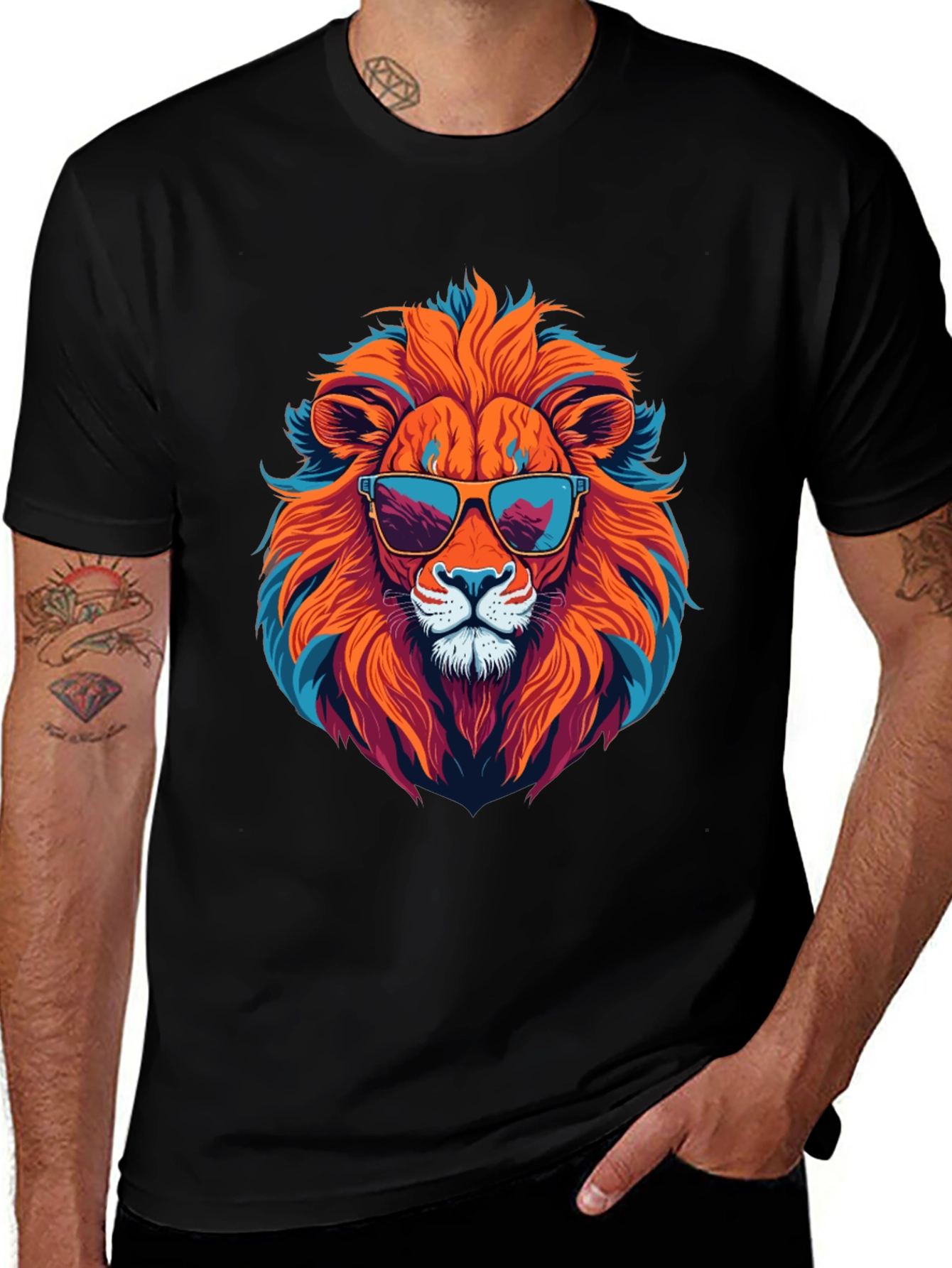 Variant 2 of Cool Lion Graphic Tee - Black Unisex T-Shirt