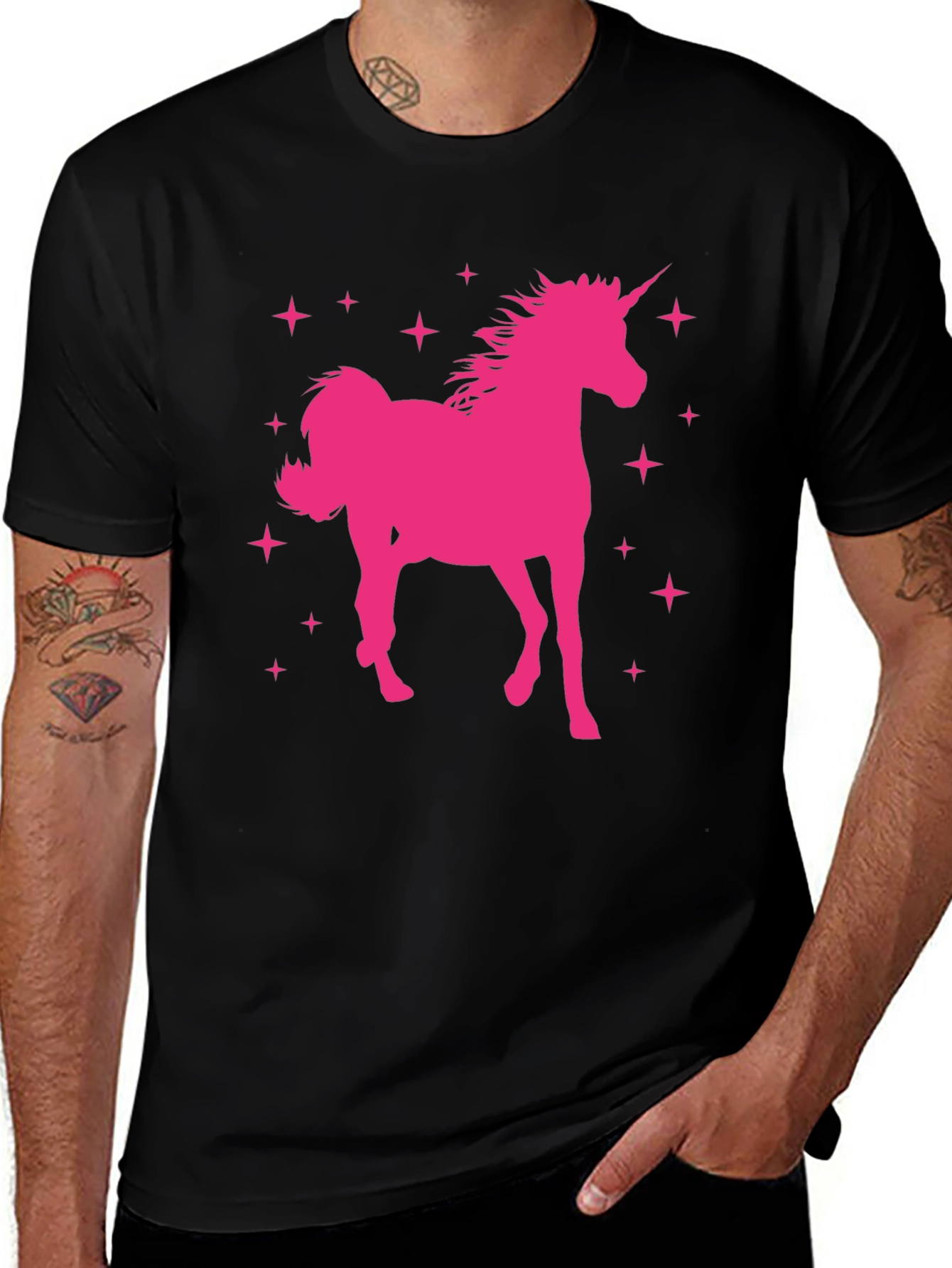 Unicorn Graphic Tee - Men's Black T-Shirt