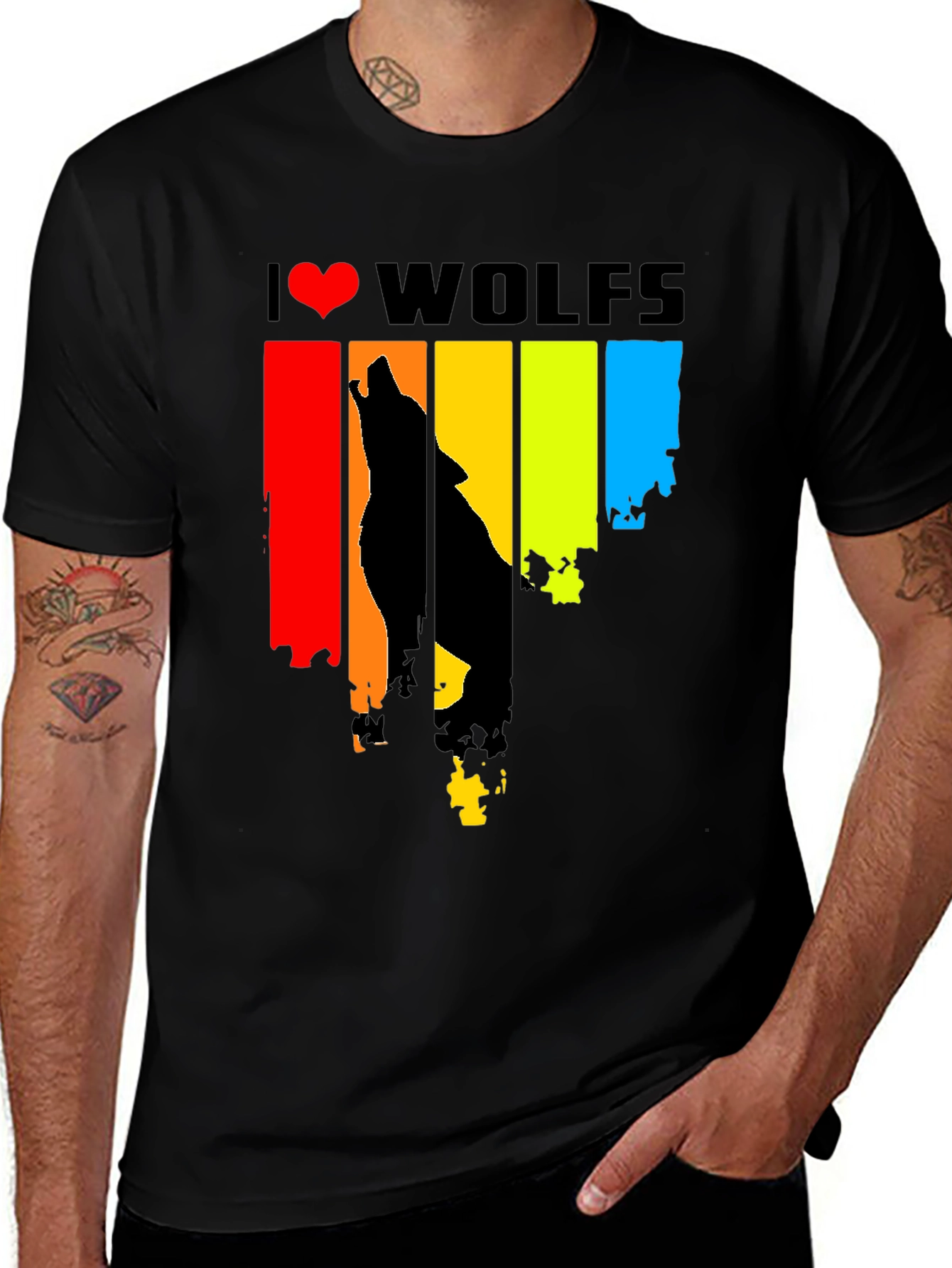 Variant 4 of I Heart Wolves Graphic Tee