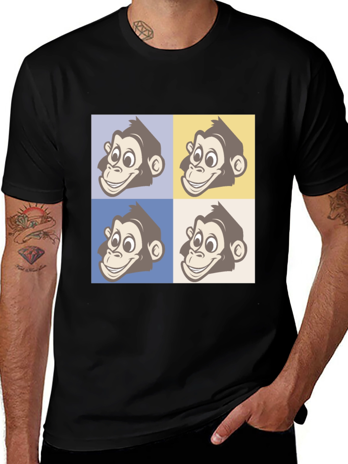 Variant 7 of Monkey Faces Graphic Tee - Funky Unisex T-Shirt