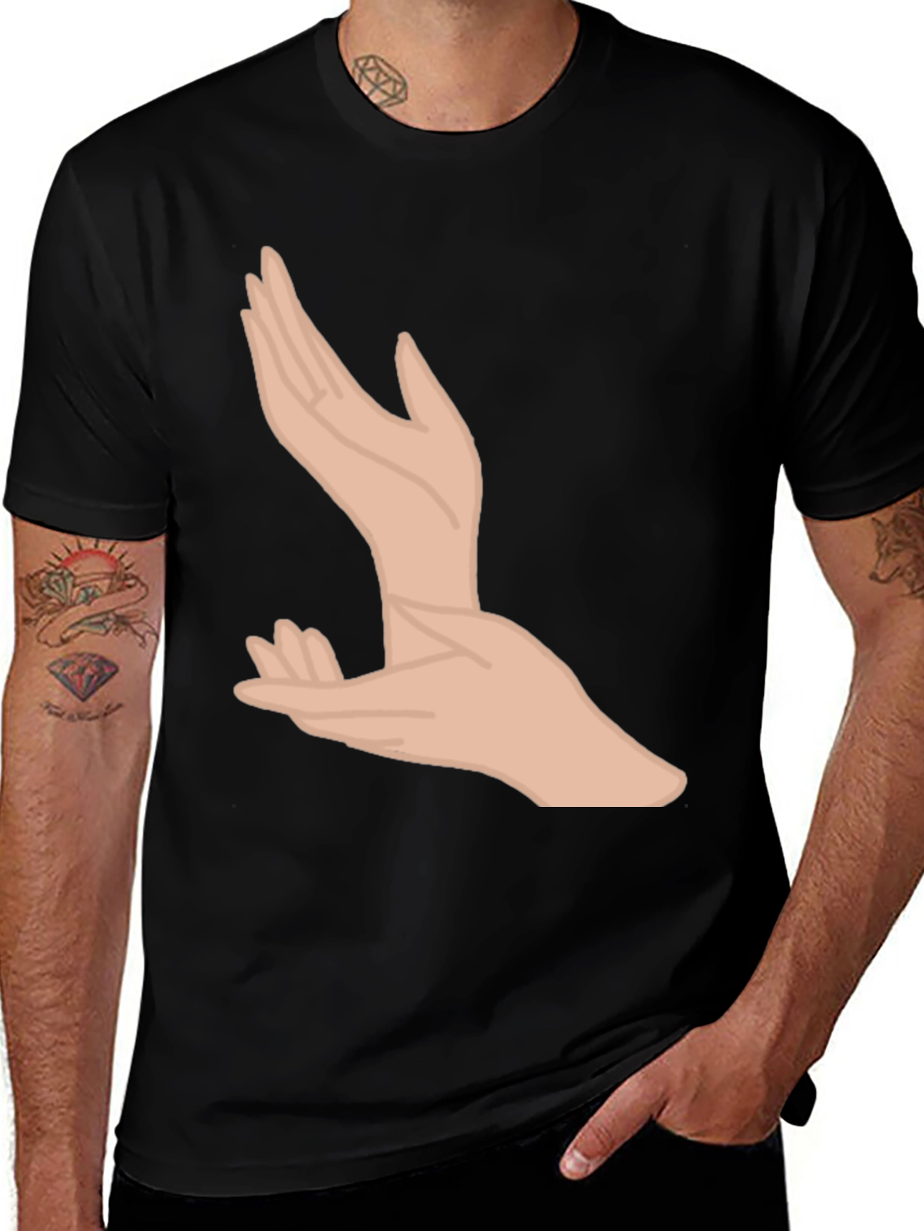 Variant 30 of Hands Graphic Black T-Shirt