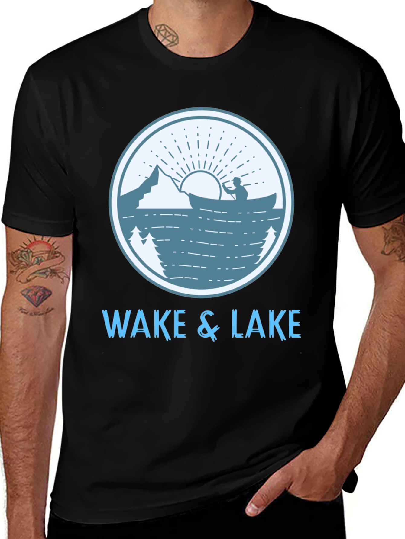 Variant 9 of Wake & Lake Graphic T-Shirt - Outdoor Adventure