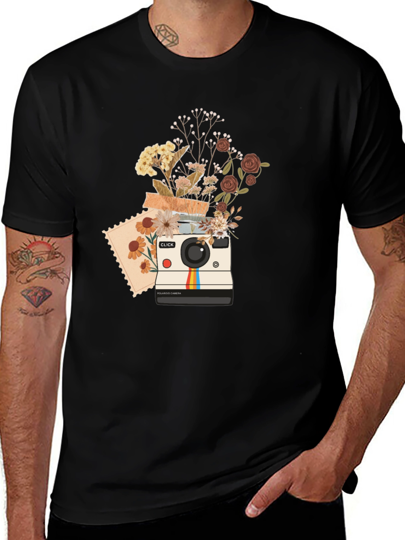 Variant 18 of Vintage Camera Floral Graphic Tee