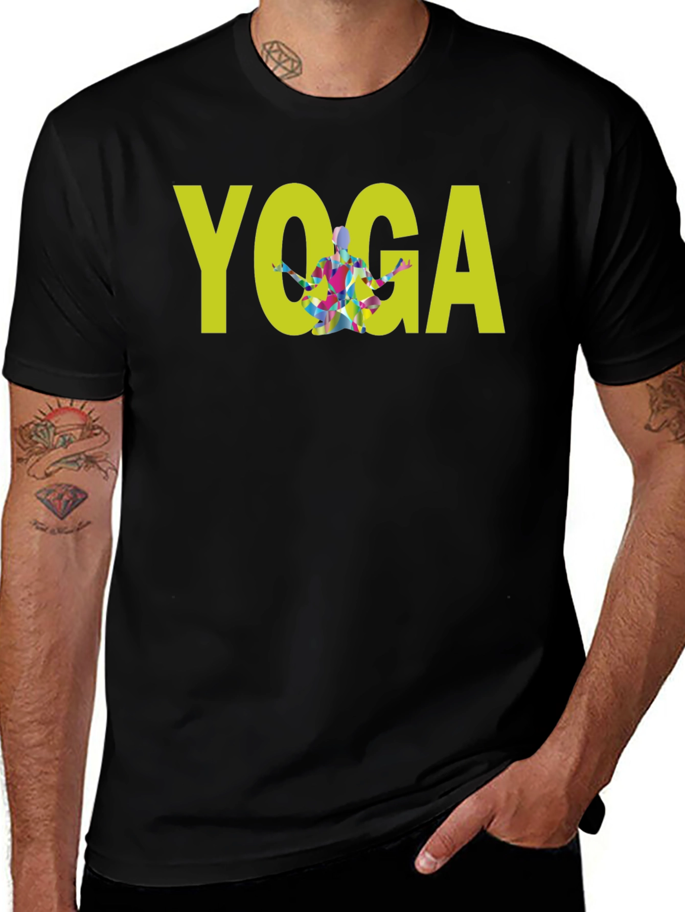 Variant 9 of Yoga Graphic Print Crew Neck T-Shirt