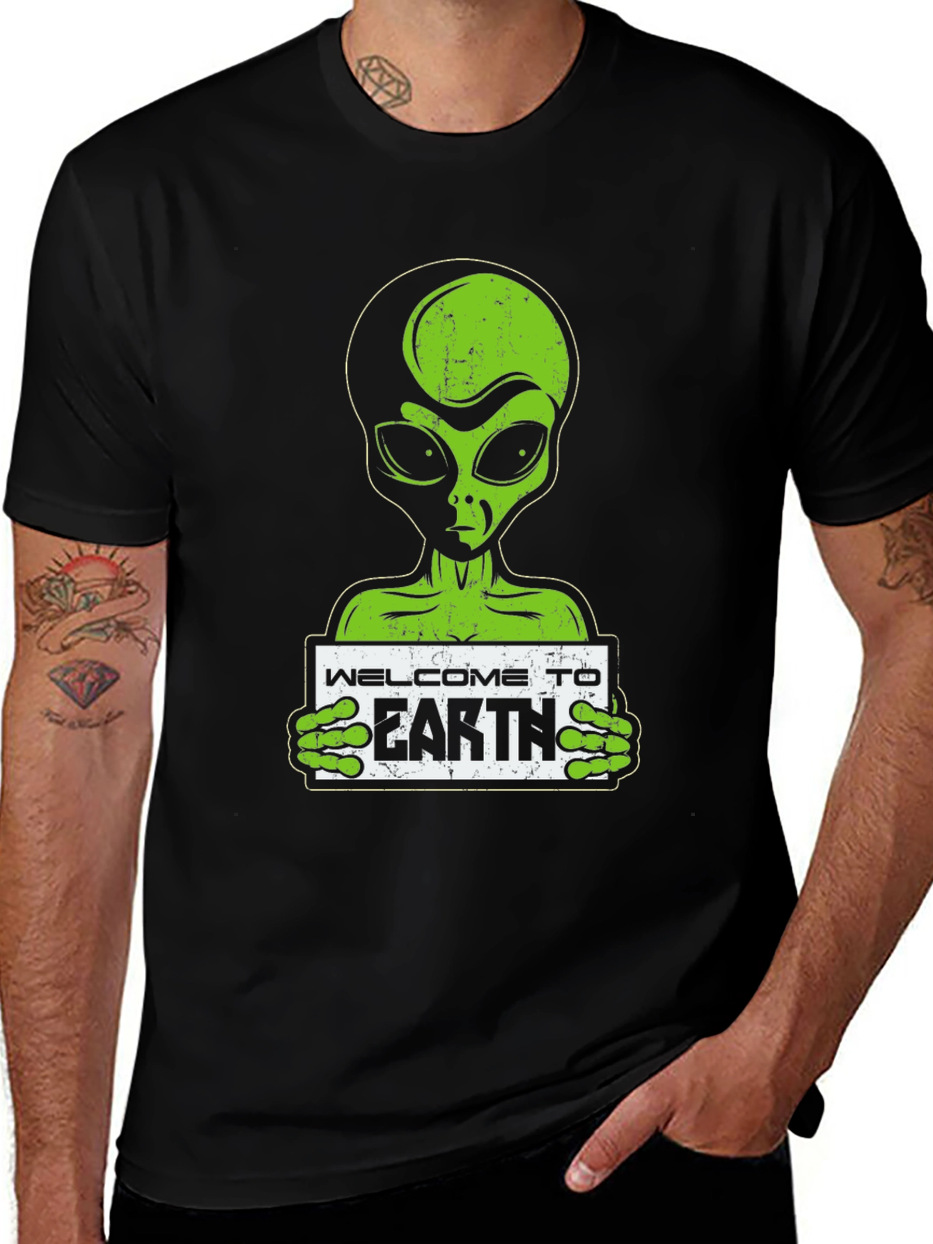Variant 13 of Welcome to Earth Alien Graphic T-Shirt