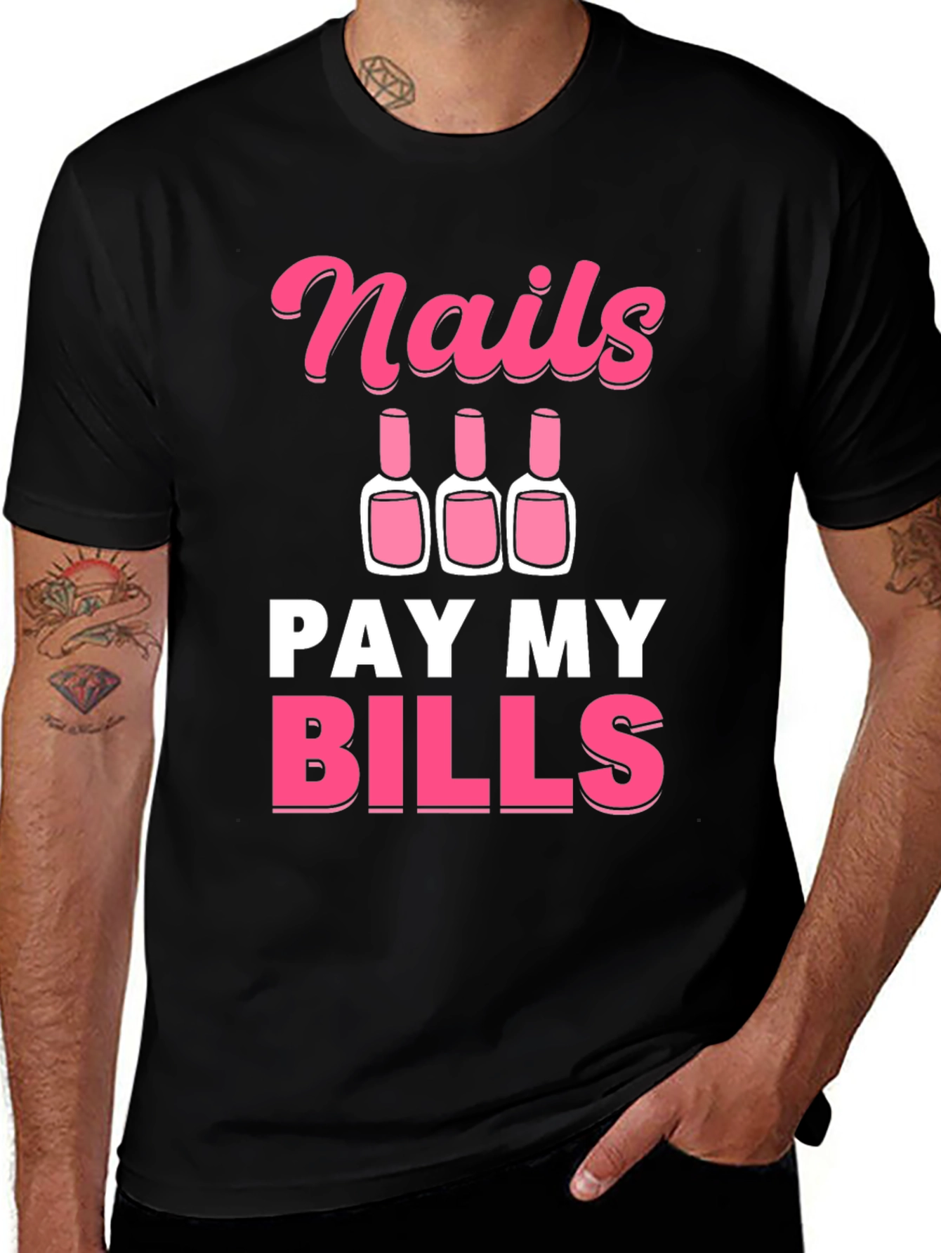 Variant 19 of Nails Pay My Bills Graphic Tee - Unisex