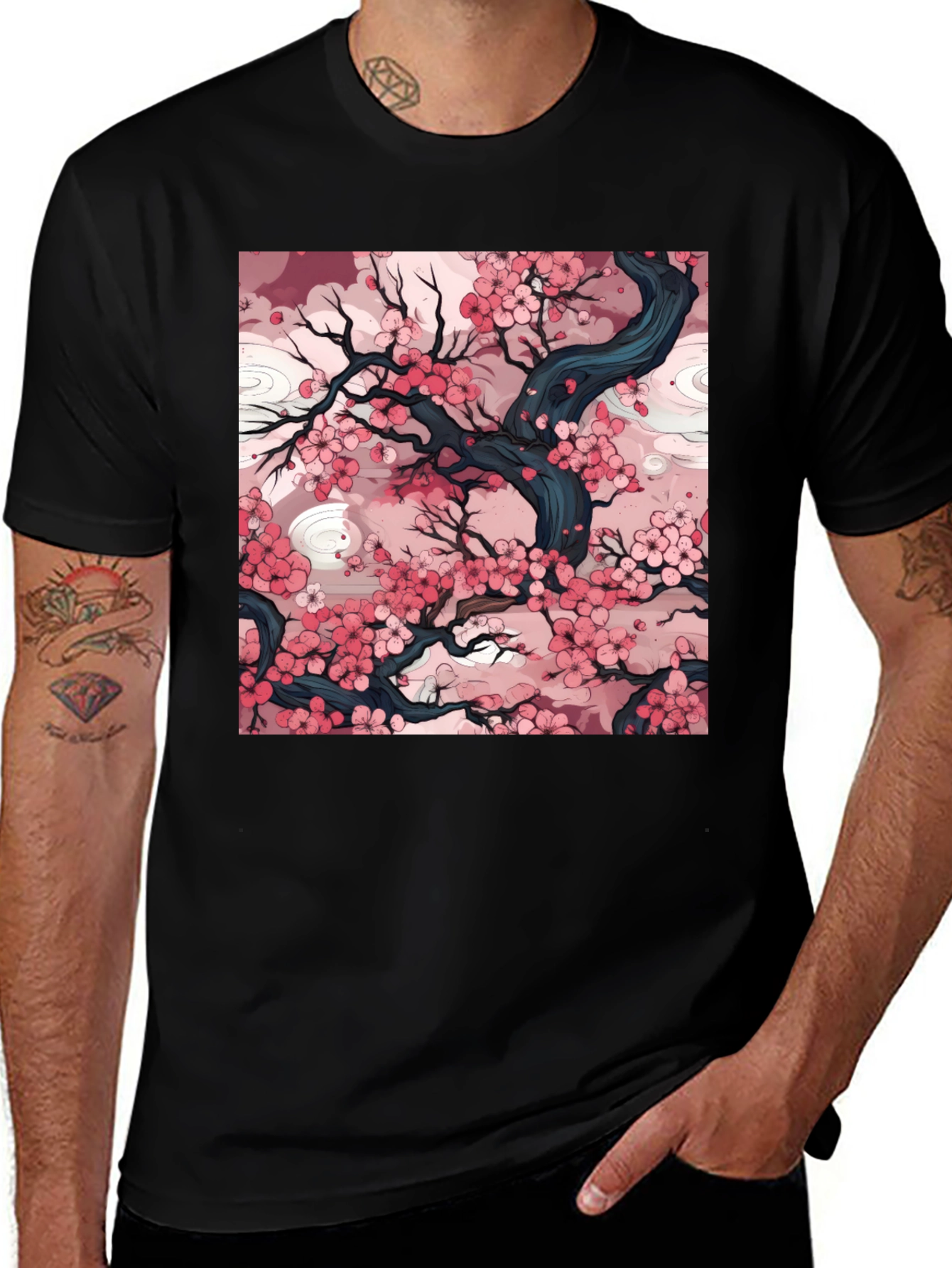Variant 13 of Cherry Blossom Art Tee - Stylish Graphic T-Shirt