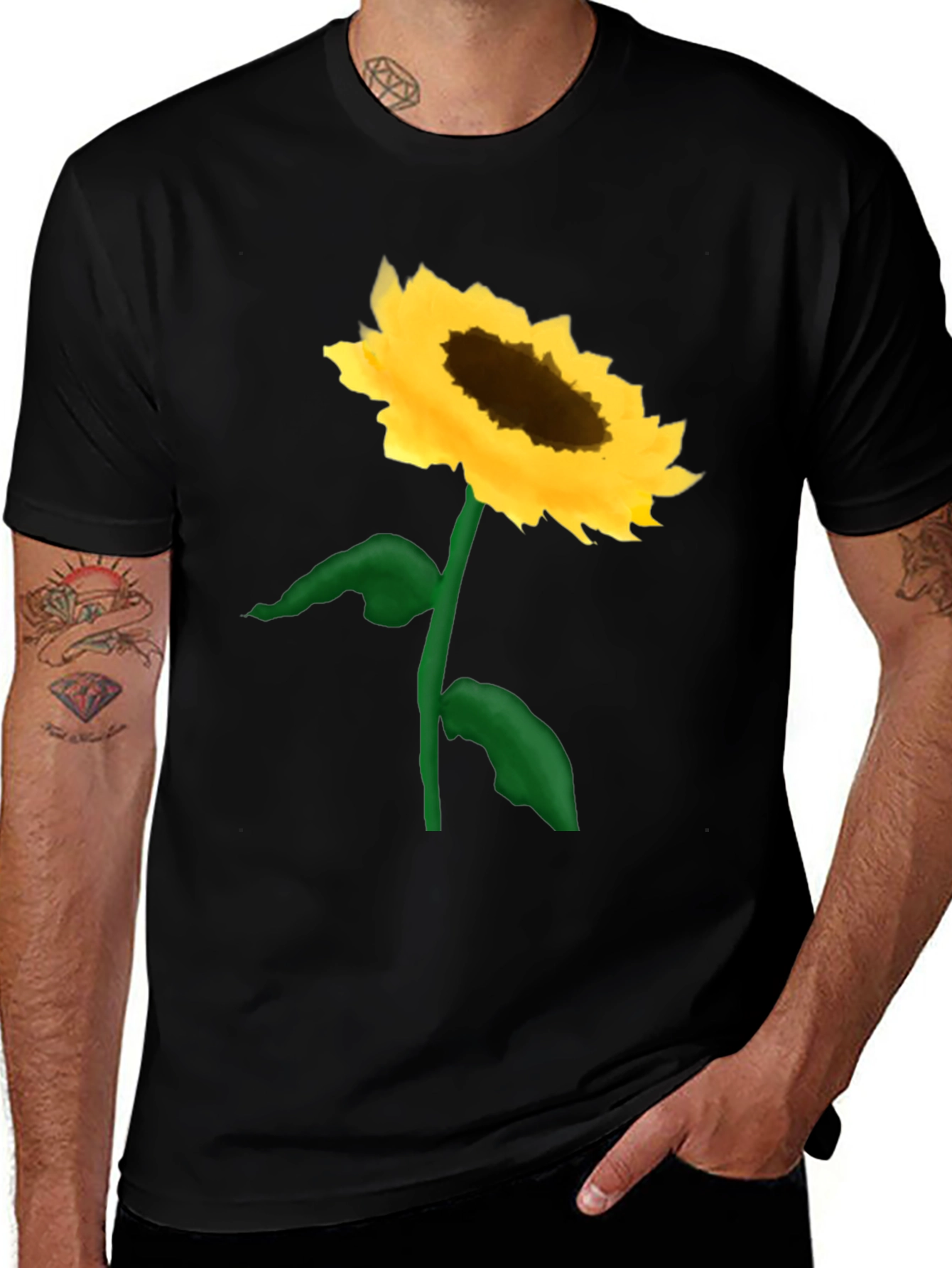 Variant 27 of Sunflower Graphic Tee - Men's Black T-Shirt