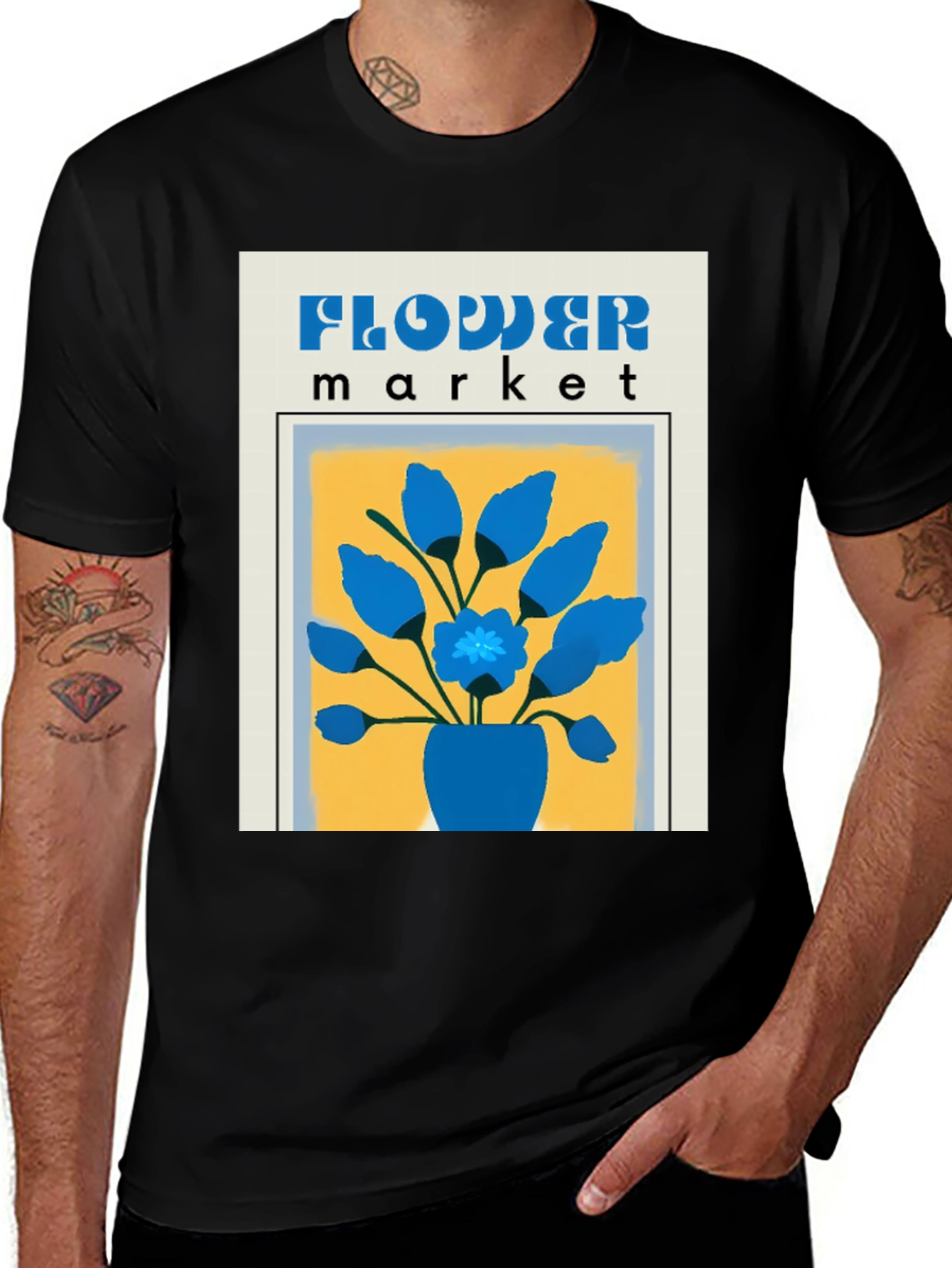 Variant 2 of Flower Market Graphic Tee - Stylish Cotton T-Shirt