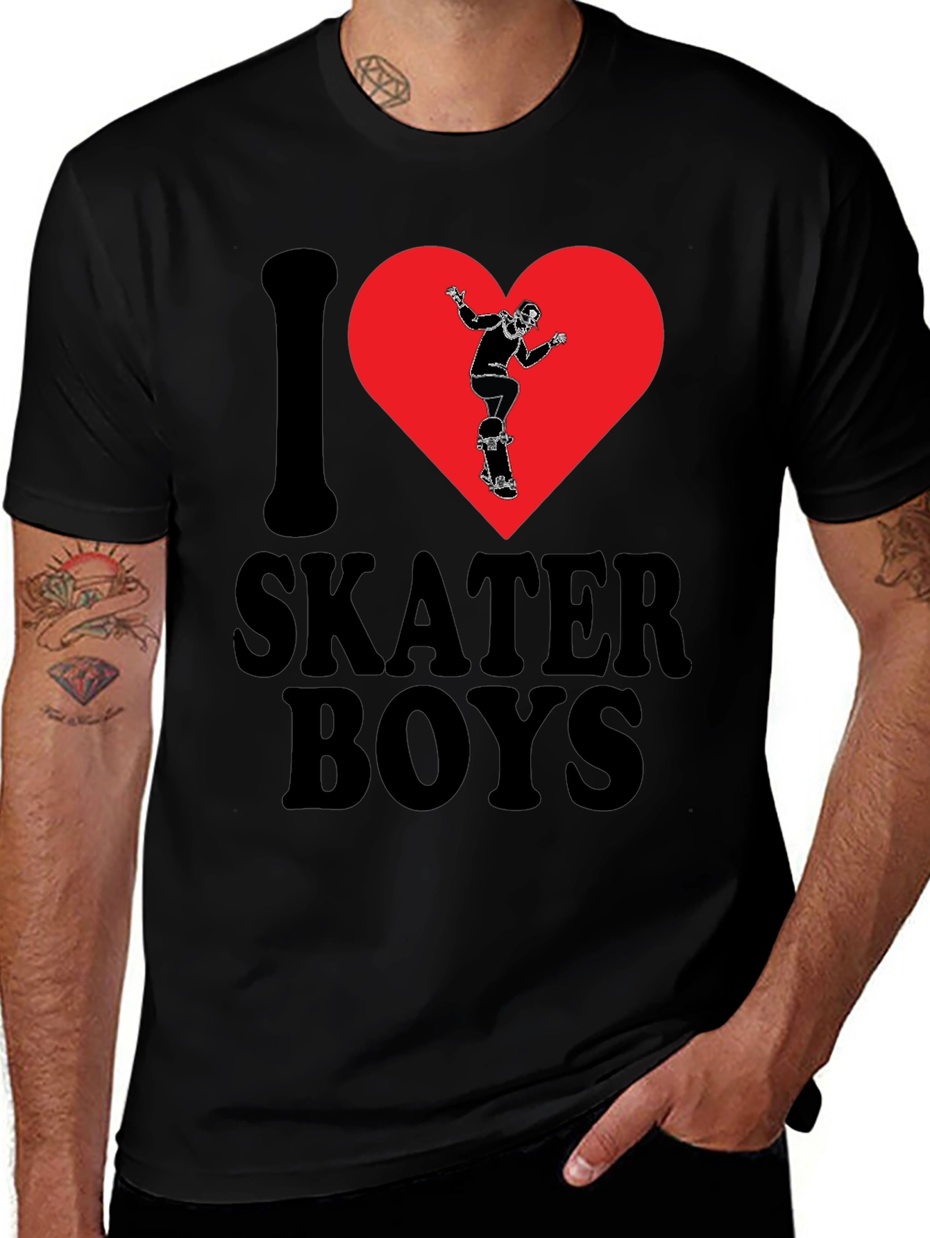 Variant 26 of I Heart Skater Boys Black Graphic Tee