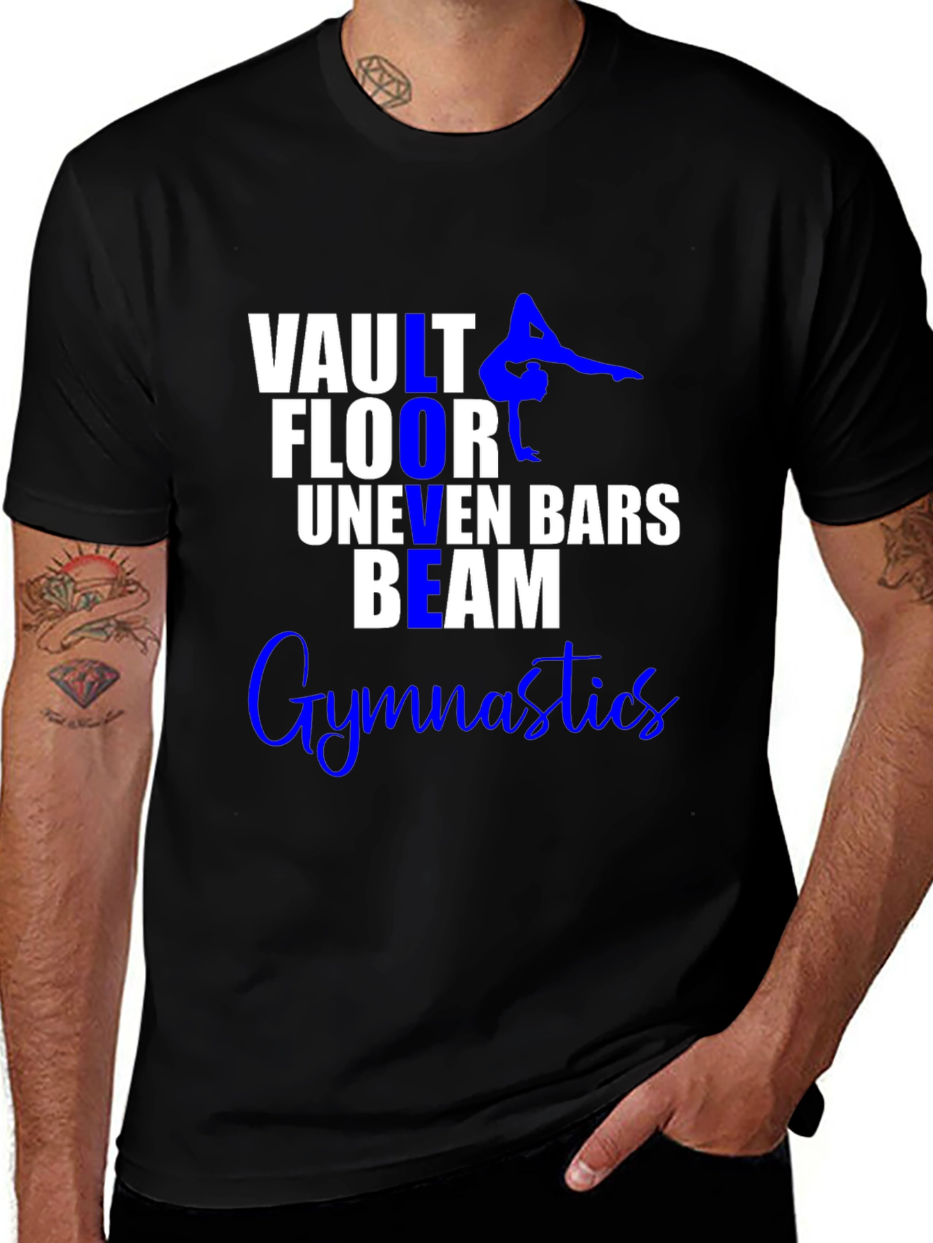 Variant 17 of Gymnastics T-Shirt: Vault, Floor, Beam Design