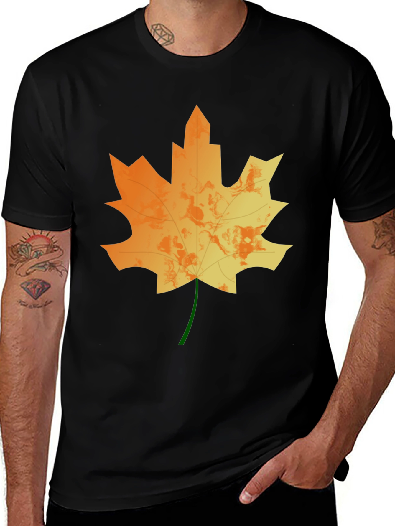 Variant 25 of Autumn Maple Leaf Graphic Tee - Stylish Fall Fashion