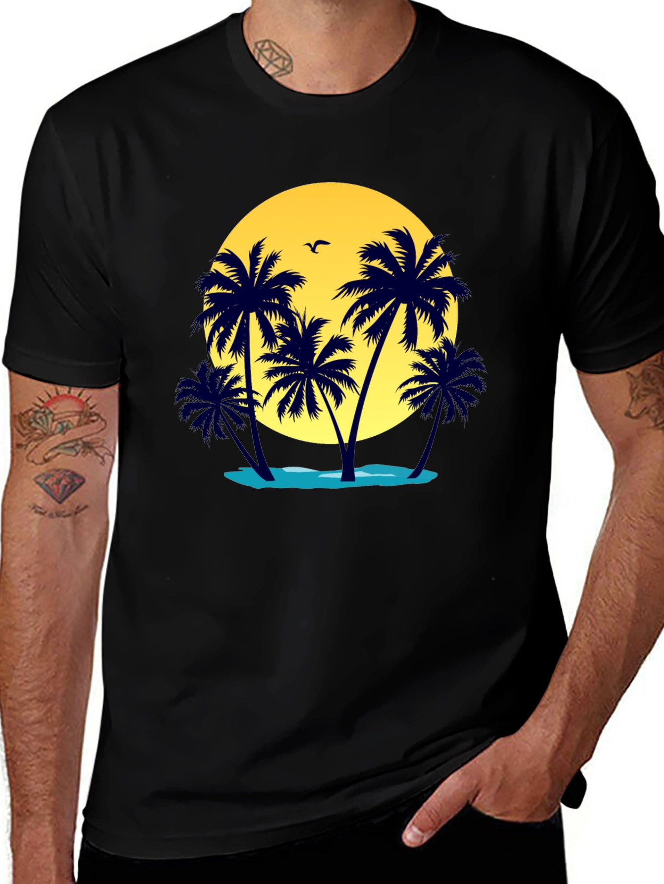 Variant 11 of Island Palm Graphic Tee - Tropical Vacation Shirt