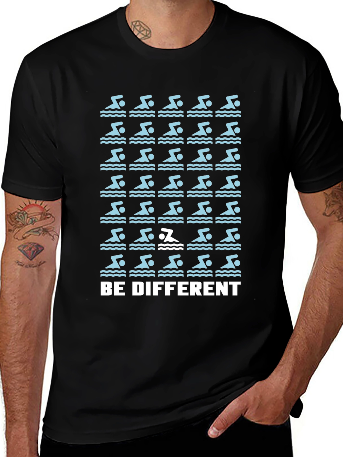 Variant 9 of Be Different Swimmer T-Shirt - Unique Design
