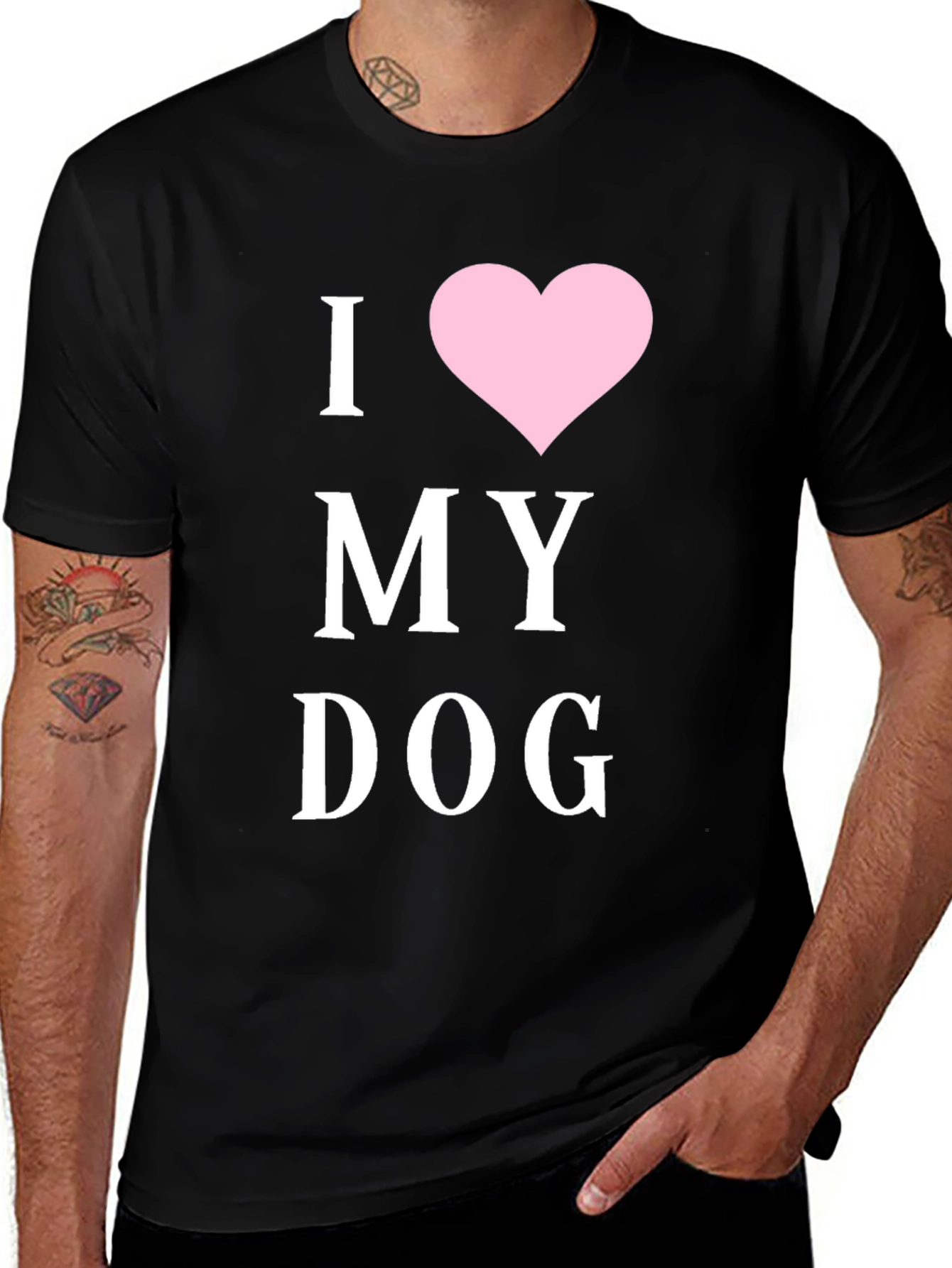 Variant 18 of I Heart My Dog T-Shirt - Black Cotton Blend