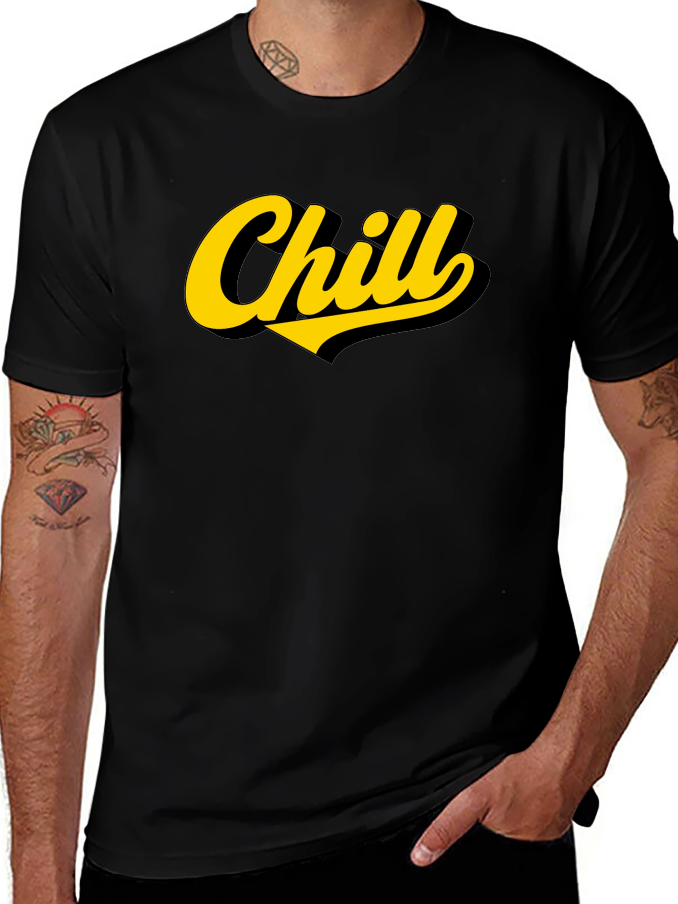 Variant 7 of Chill Graphic Tee - Men's Black T-Shirt