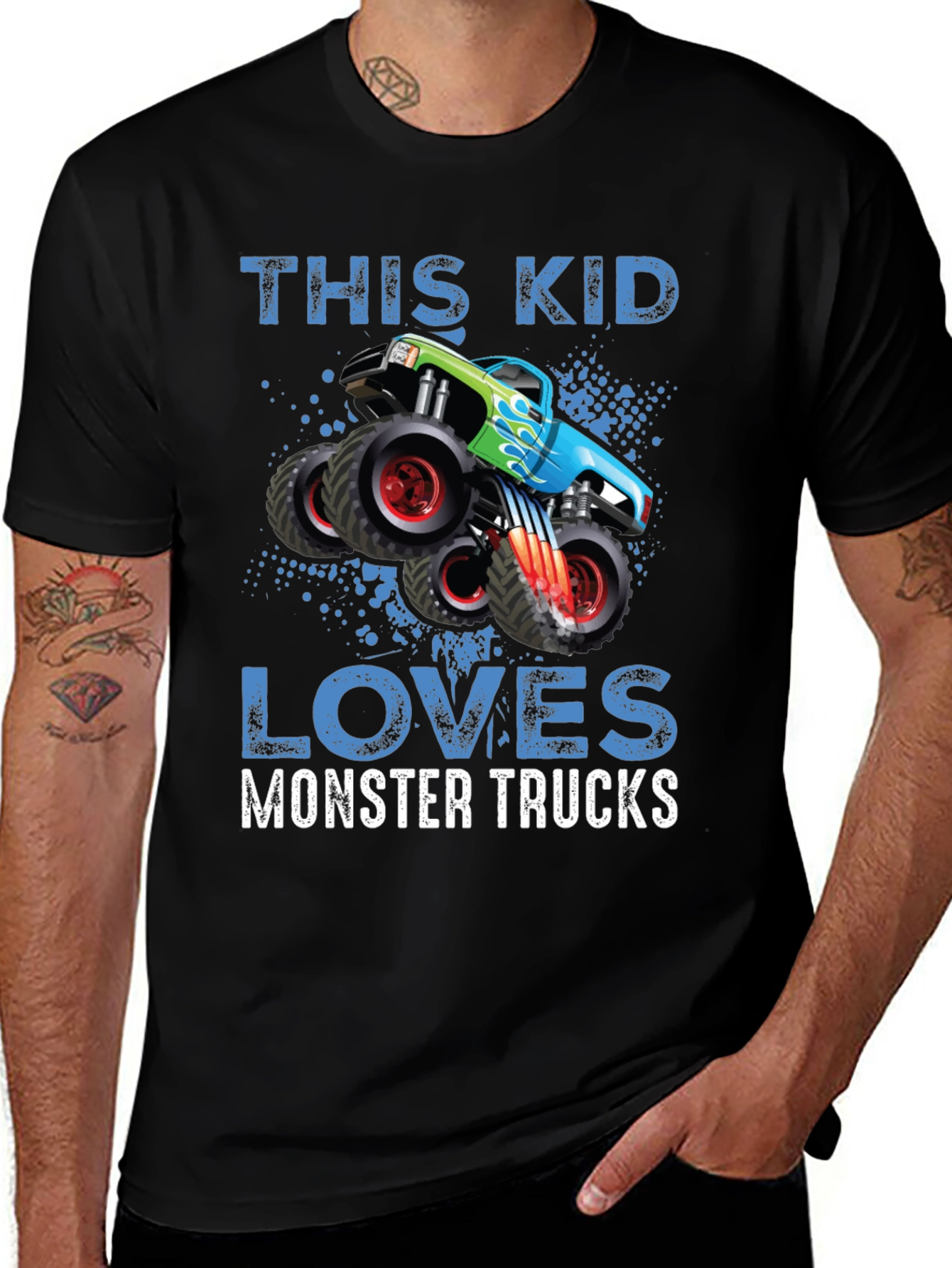 Variant 19 of This Kid Loves Monster Trucks Black T-Shirt