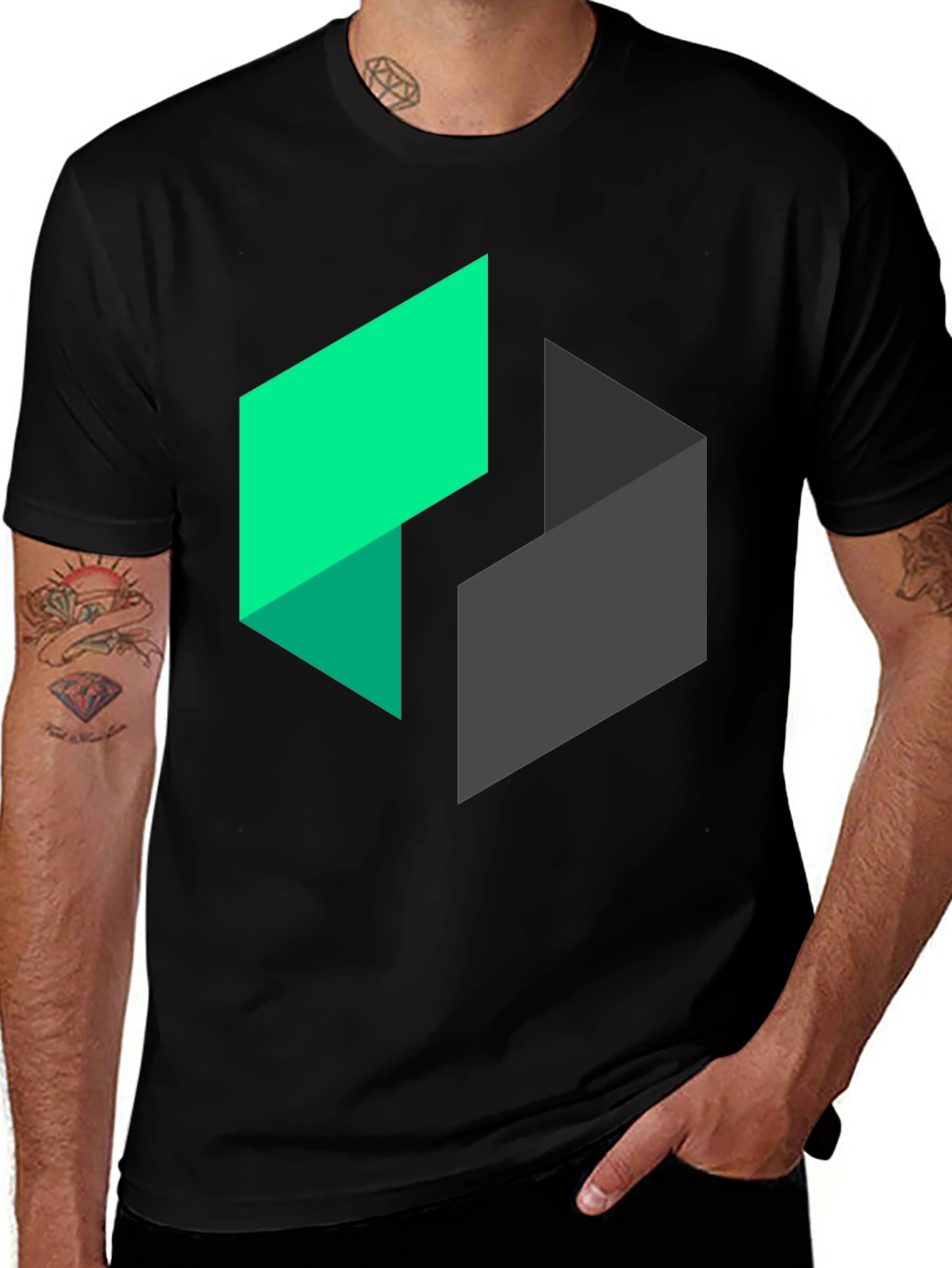 Variant 22 of Geometric Design Black T-Shirt